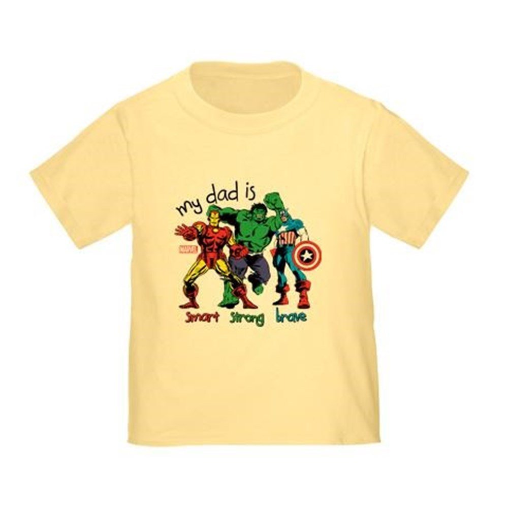 Marvel My Dad is Smart Toddler T-Shirt - Cute Superhero Graphic Tee for Boys & Girls - Perfect for Playdates, Birthdays & Family Outings