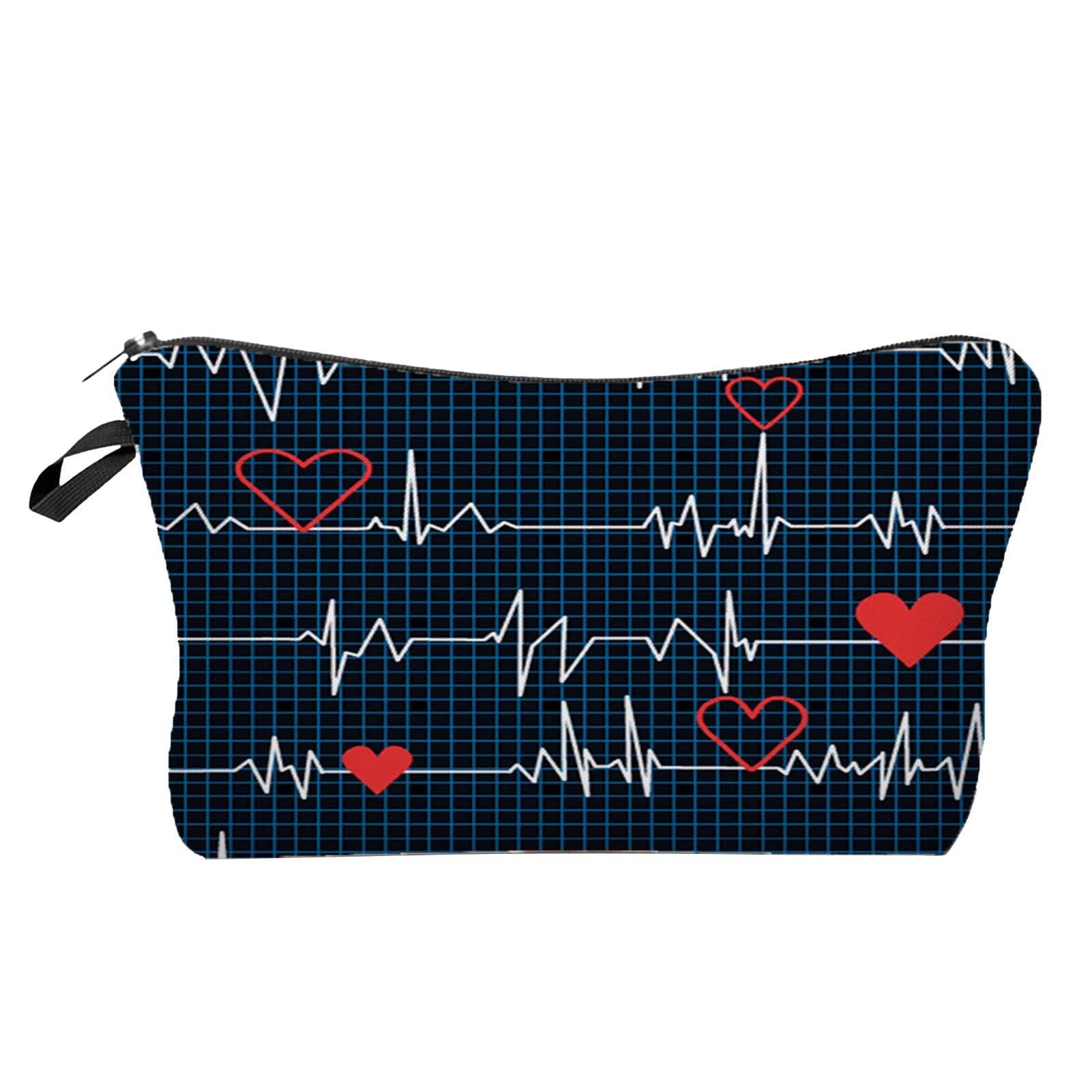 Hwangli Large Capacity Heart Pattern Makeup Bag for Women - Portable Waterproof Toiletry Pouch, Travel Cosmetic Organizer for Vacation, Gym, Beach & Daily Use