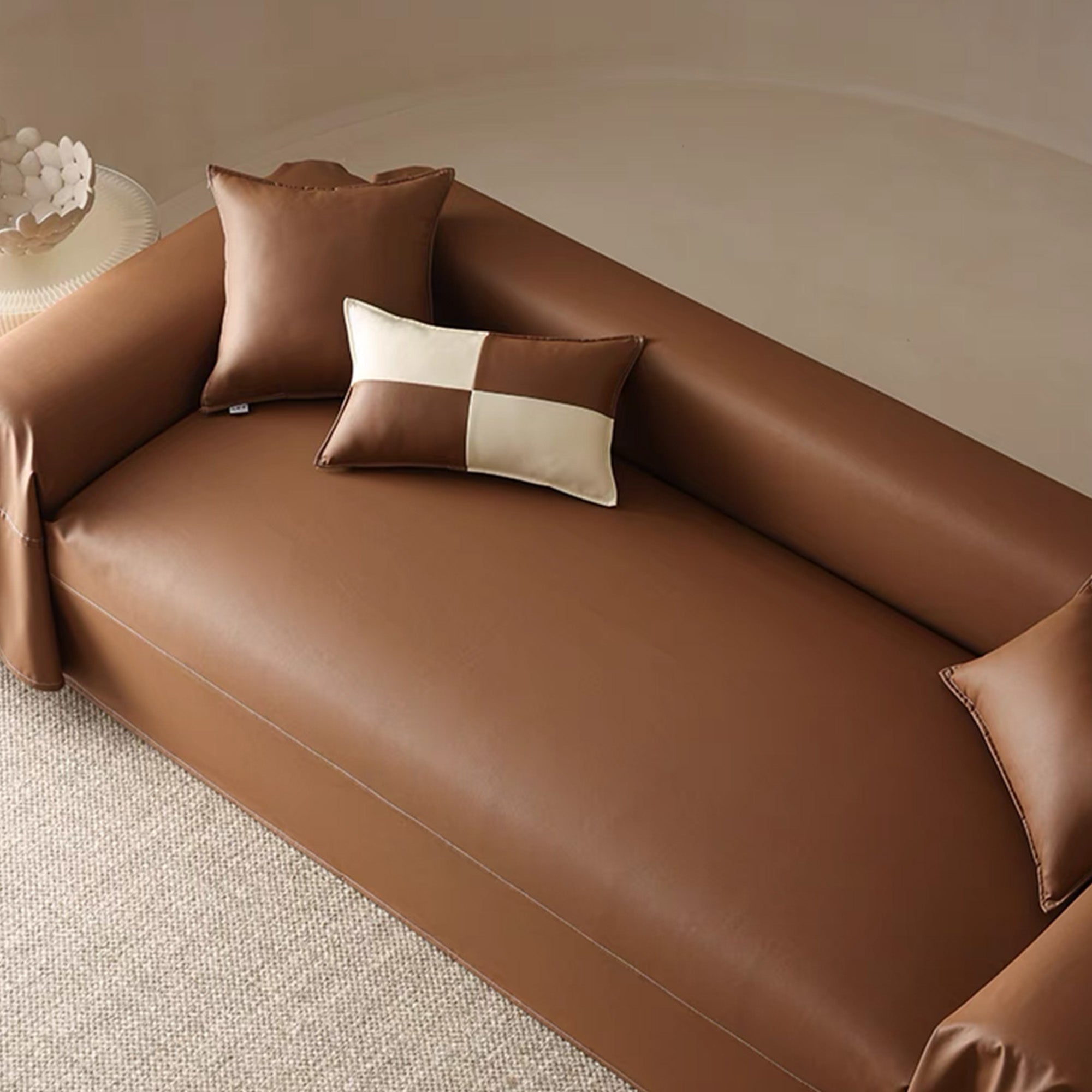 Premium Leather Sofa Cover - Waterproof & Stretchable Couch Protector for Living Room, Home Decor & Pet Protection
