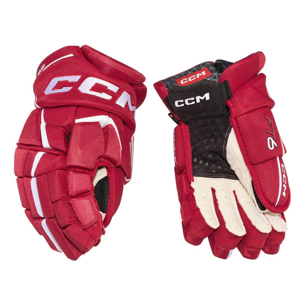 CCM Jetspeed FT6 Hockey Gloves for Junior Players - Lightweight Protective Ice Hockey Gloves for Youth - Perfect for Training, Games & Competitive Play