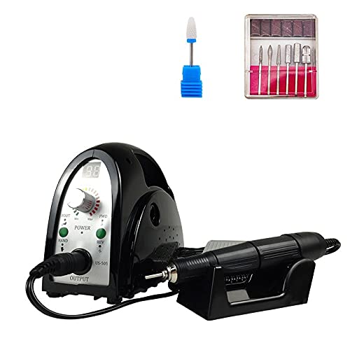 Professional Electric Nail Drill Machine - 35000 RPM High Speed Manicure Set with 65W US Plug for Natural Nails & Gel Polish (Black) | Perfect for Home Salon, Nail Art & Professional Use