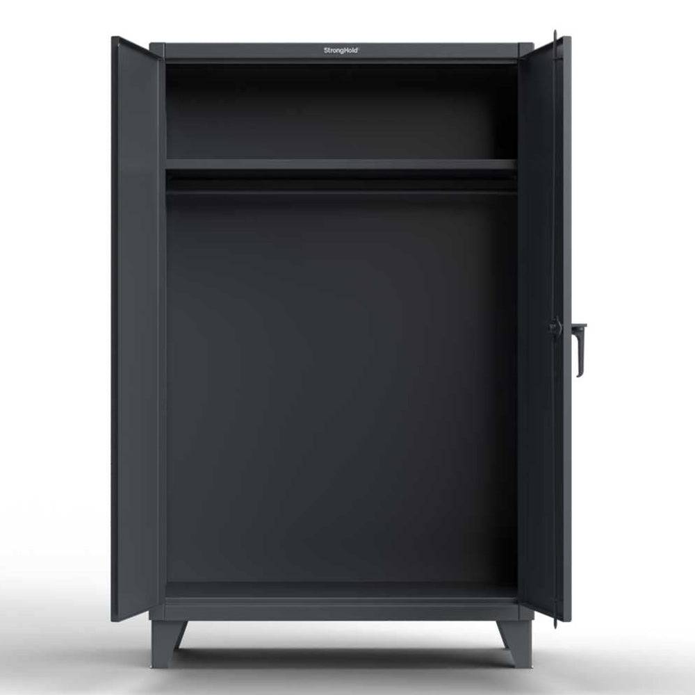 Heavy Duty 12 GA Steel Uniform Storage Cabinet with Hanging Rod and Adjustable Shelf - 60