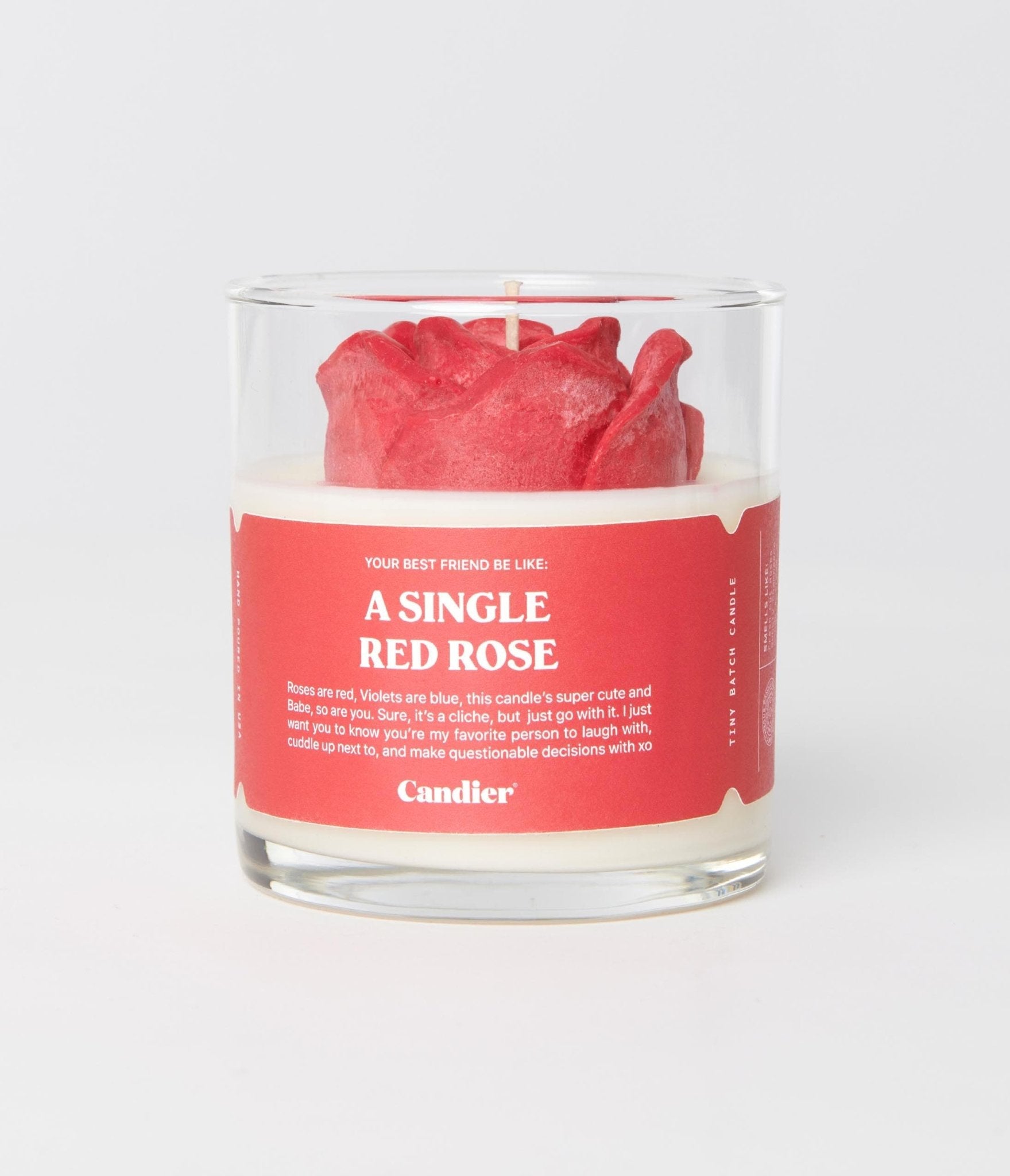 Single Red Rose Scented Candle - Romantic Home Decor, Gift for Valentine's Day, Anniversary & Relaxing Aromatherapy