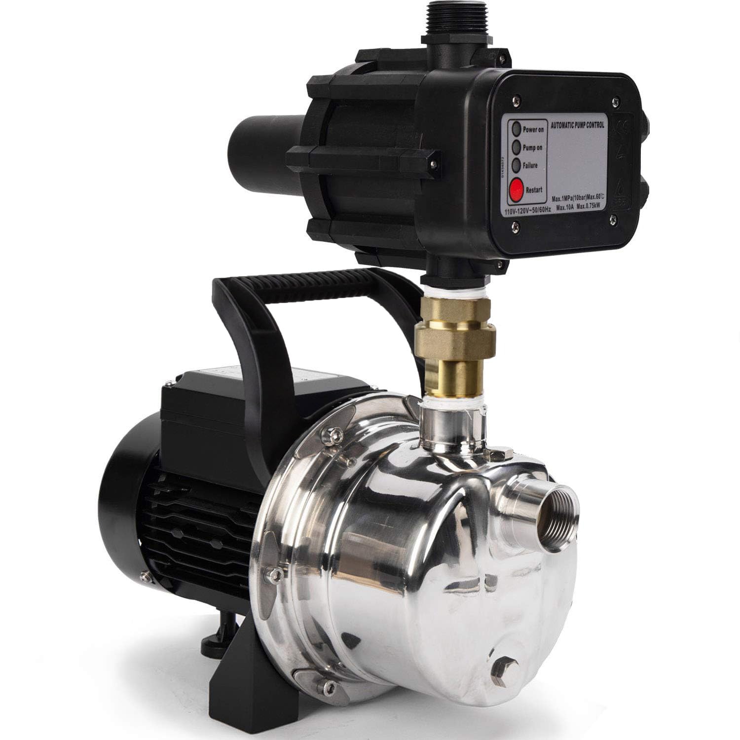 BACOENG Auto ON/OFF Stainless Steel Water Pressure Booster Pump with Smart Controller - High Performance for Tankless Water Heaters & Home Water Supply Systems - Perfect for Low Pressure Showers, Sink Faucets & Garden Irrigation