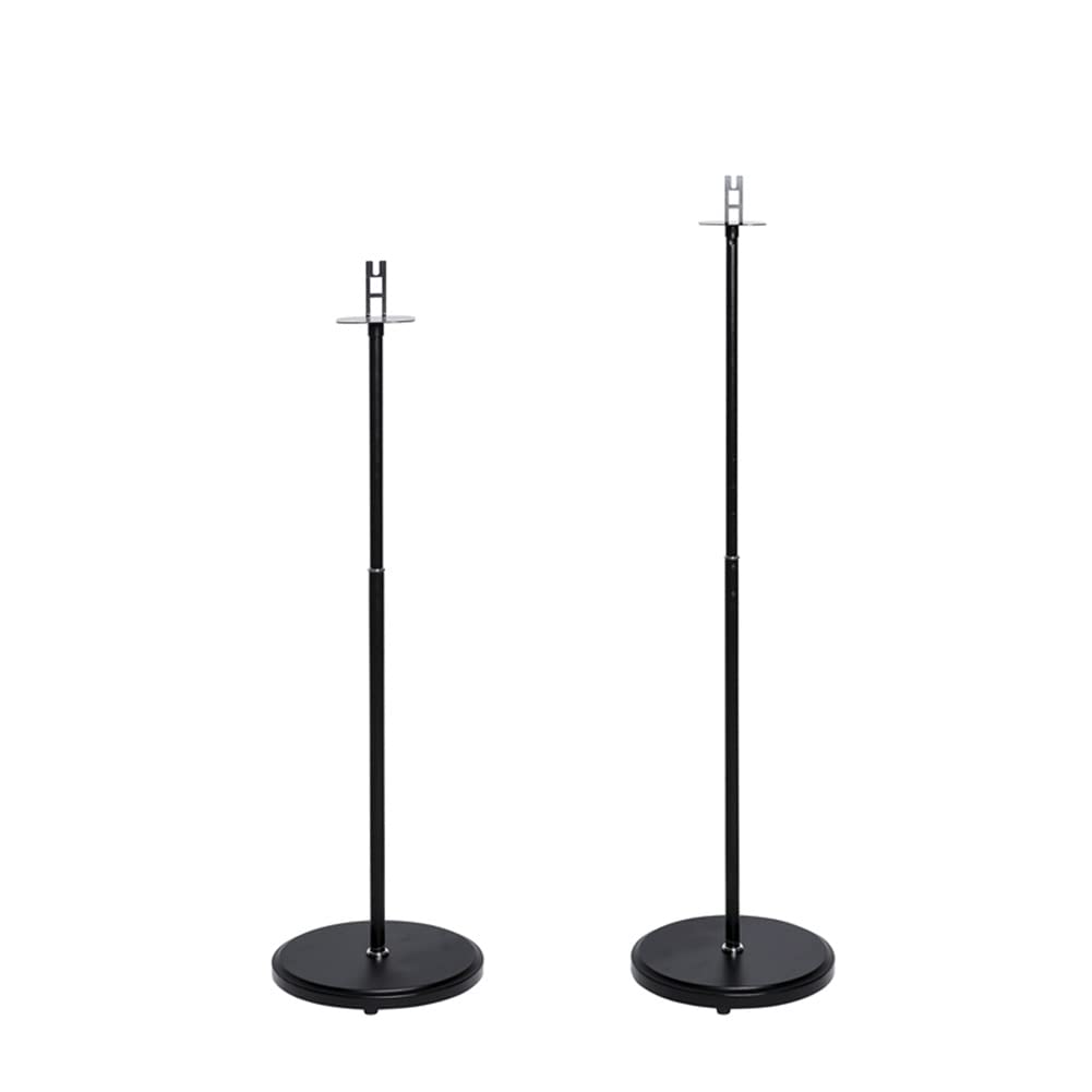 SHIJINHAO Universal Adjustable Height Floor Speaker Stands - 2 Pack Black Satellite Sound Surround Brackets for Home Theater, Living Room & Bedroom - Perfect for Bookshelf & Surround Sound Speakers