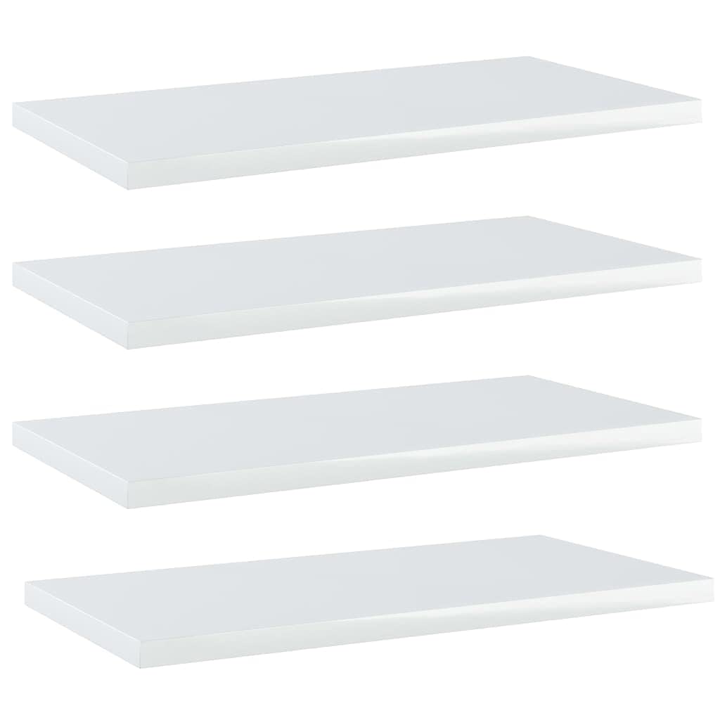 4-Pack High Gloss White Bookshelf Replacement Panels - Floating Shelves for Book Storage & Display - Modern Organizer for Home Office, Living Room, Bedroom (Accessories Not Included)