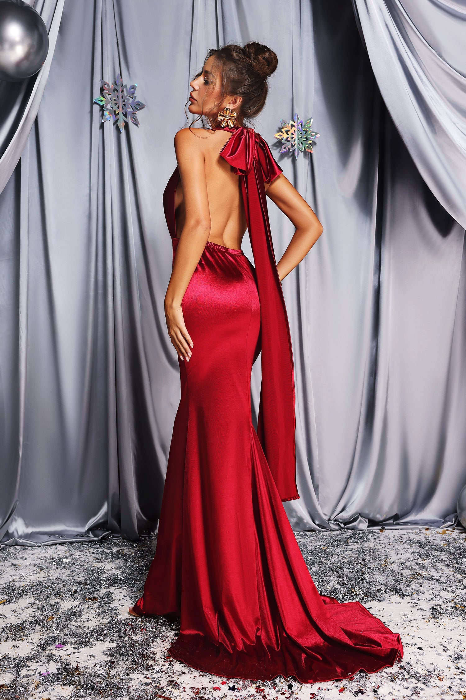 Layla Halter Satin Maxi Dress for Women - Elegant Long Formal Evening Gown - Perfect for Weddings, Parties & Special Occasions