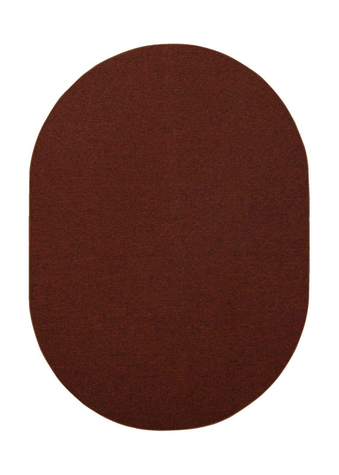 Modern Indoor/Outdoor Commercial Solid Color Rug - Rust, 7' x 9' Oval | Pet & Kid Friendly | USA Made | Durable Area Rug for Living Room, Patio, Wedding & Events