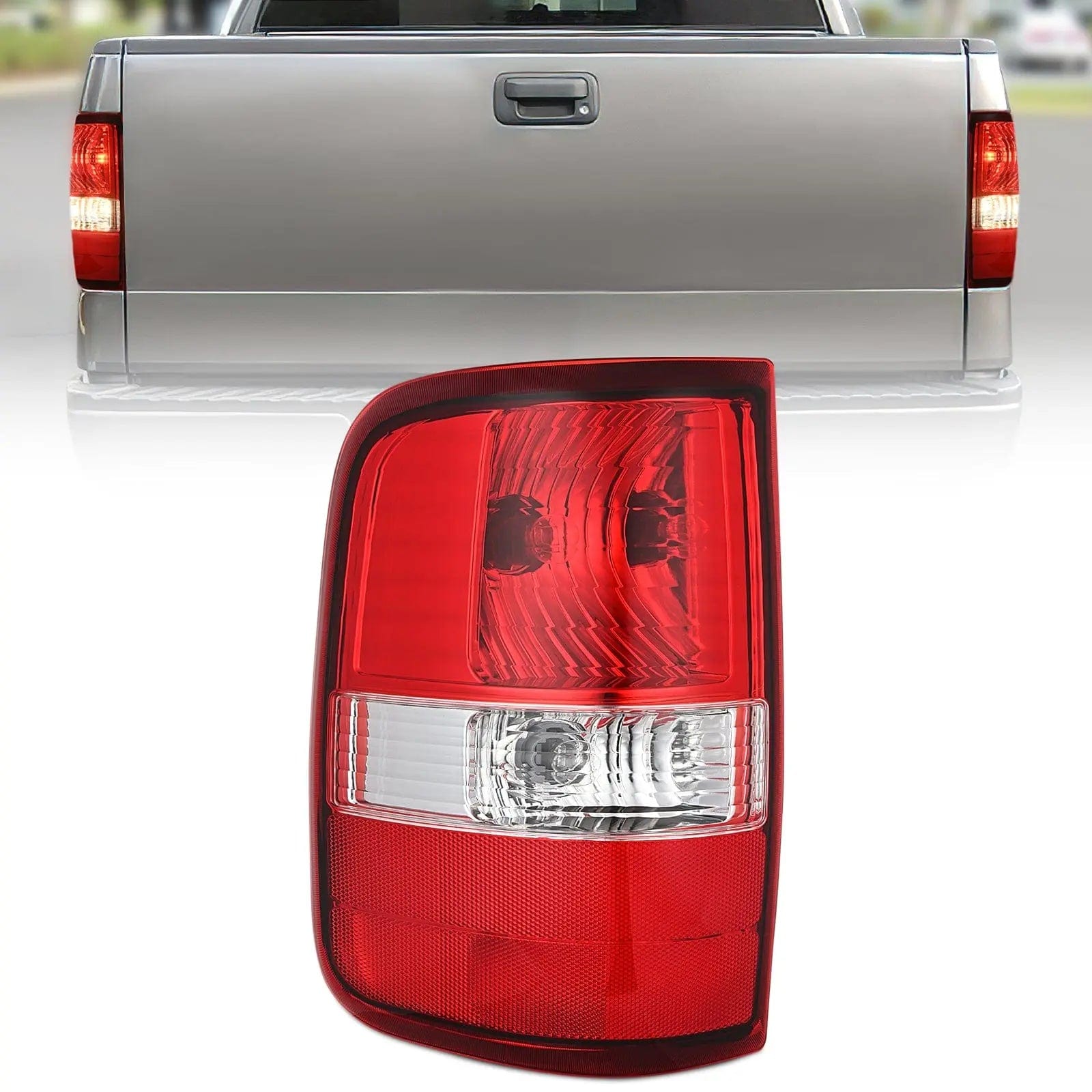 2004-2008 Ford F150 Driver Side Taillight Assembly - OE Style Red Housing Replacement Rear Lamp for Improved Visibility & Safety | Perfect for Night Driving, Off-Roading & Truck Upgrades