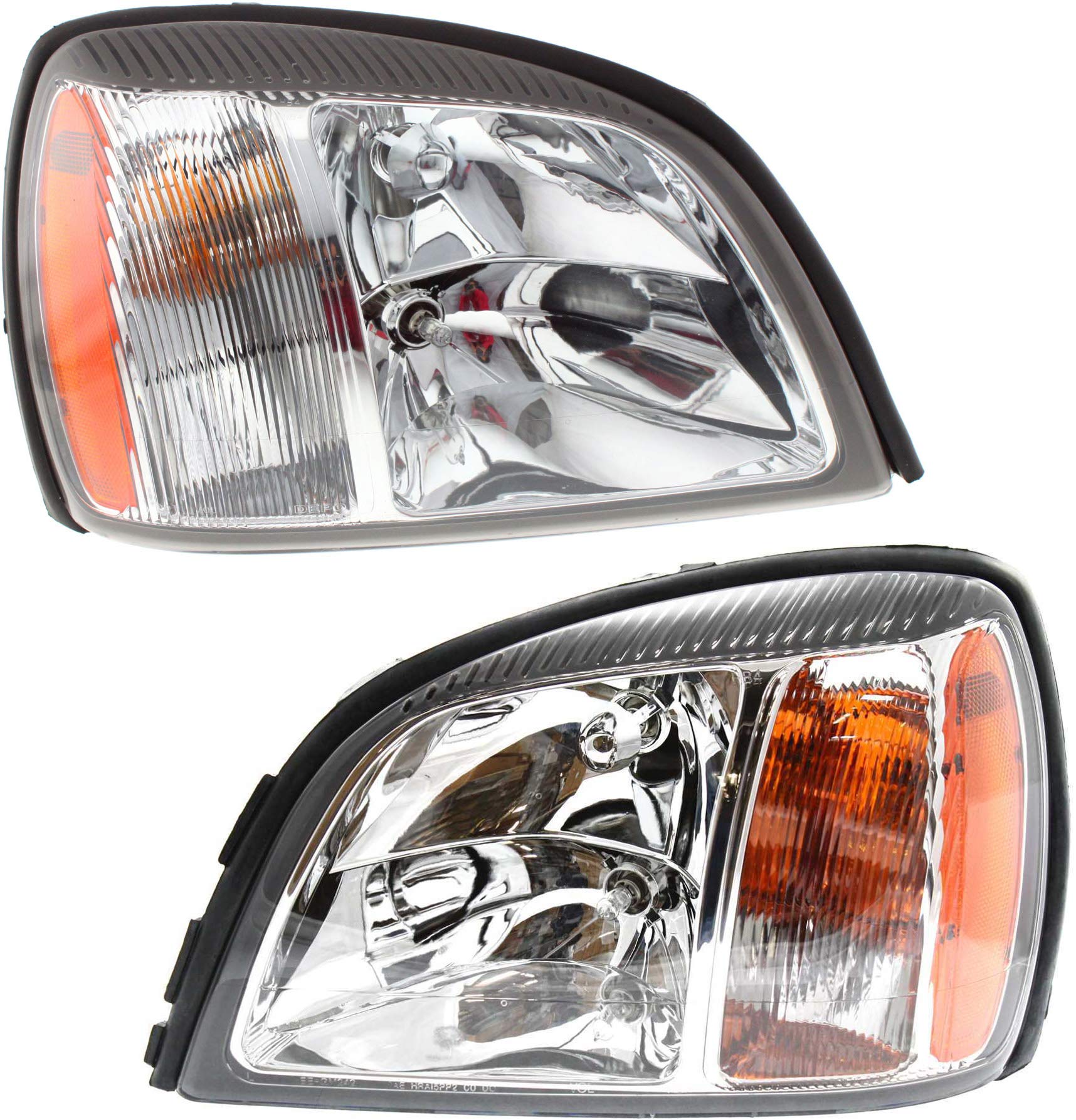 Evan Fischer Replacement Headlight Assembly Set for 2004-2005 Cadillac DeVille - Left & Right Side with Bulbs Included | Perfect for Night Driving & Road Safety