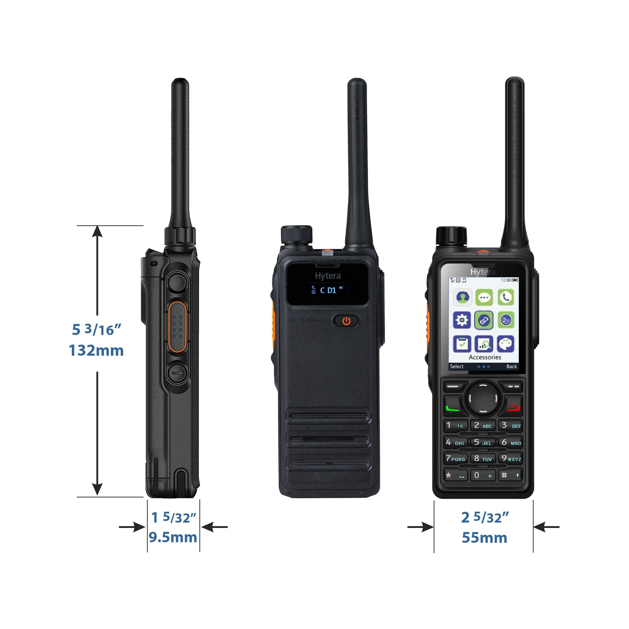 Hytera HP702 Durable Portable Two Way Radio - Long Range Walkie Talkie for Outdoor, Construction & Emergency Communication