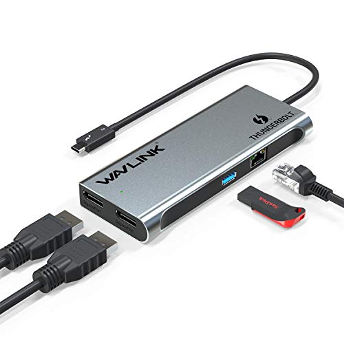 Thunderbolt 3 Docking Station for Mac & Windows - Dual 4K Monitor Support, 5K Single Display, USB-C Hub with DisplayPort, Gigabit Ethernet, SD/TF Card Reader, USB 3.0 Ports - Perfect for Home Office & Multi-Screen Workstations