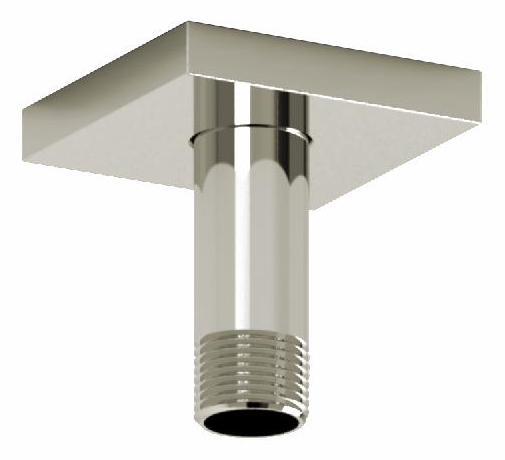 3 Ceiling Mount Shower Arm with Square Escutcheon - Polished Nickel Finish 519PN RIOBEL - Perfect for Modern Bathroom Renovations and Spa-Like Showers