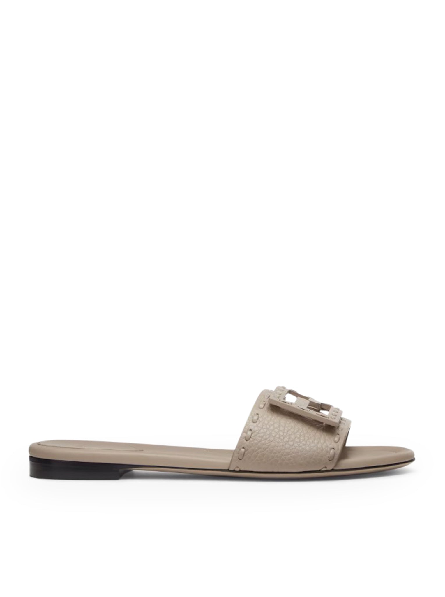 Dove Grey Leather Baguette Slippers for Women - Soft & Comfortable House Shoes - Perfect for Home, Lounge & Indoor Wear