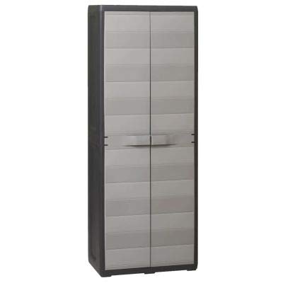 Lockable Outdoor Storage Cabinet with 3 Adjustable Shelves - 65 x 38 x 171 cm Weatherproof Garden Shed for Patio, Garage & Tool Organization - Perfect for Backyard, Workshop & Home Storage Solutions