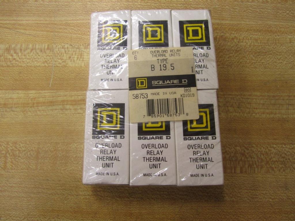 Square D B19.5 Overload Heater Element B195 (Pack of 6) - Replacement Part for Motor Starters & Industrial Equipment - Perfect for HVAC Systems, Pumps & Manufacturing Machinery