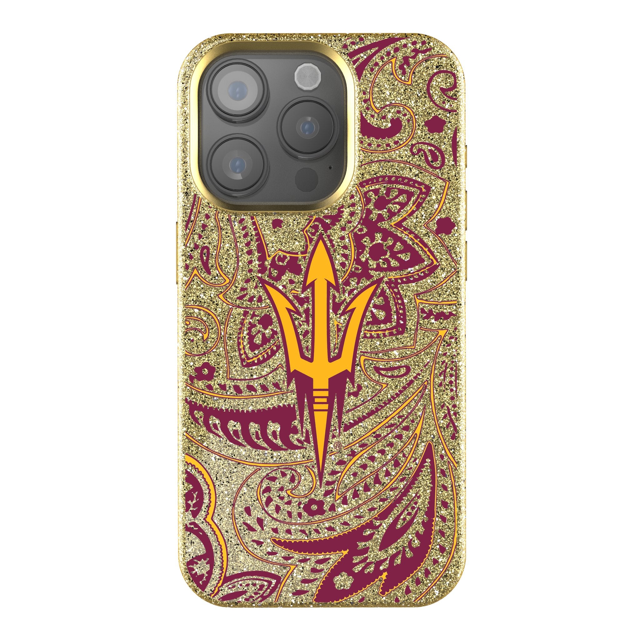 Arizona State University Sun Devils Paisley Bling Phone Case for iPhone & Samsung - Stylish Sparkling Design for School Spirit & Game Day