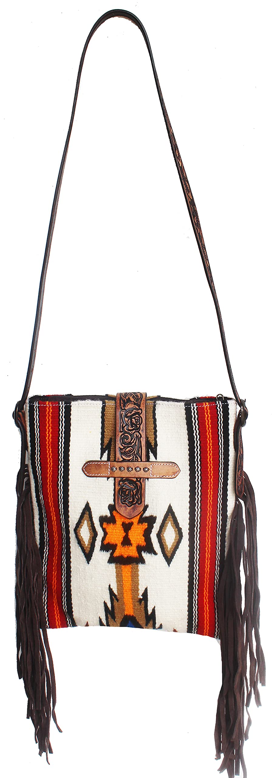 Challenger Women's Western Handwoven Wool Rodeo Cowgirl Purse - Vintage Shoulder Handbag for Country Music Festivals & Rodeo Events (Style 27FK63)