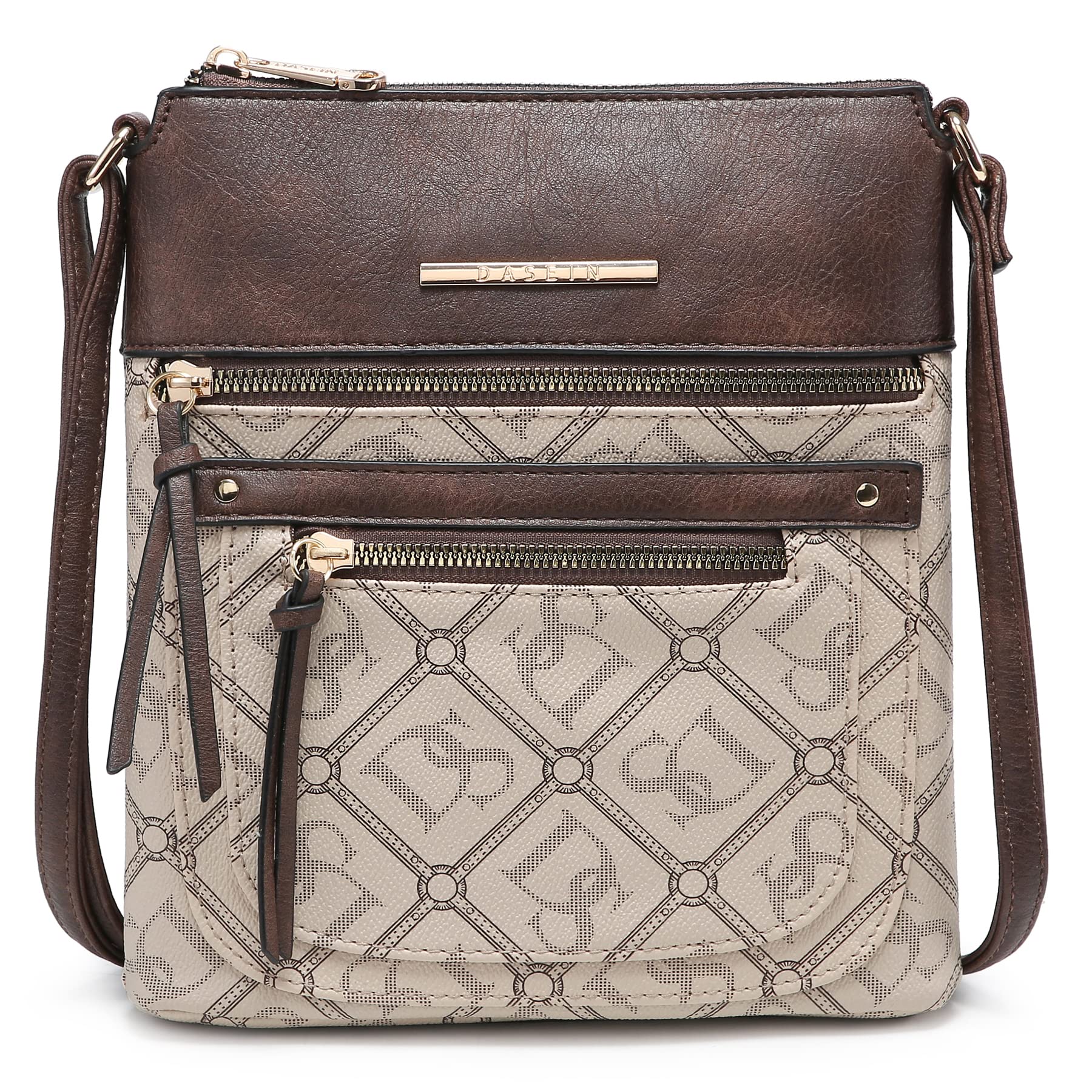 Dasein Vegan Leather Crossbody Purse for Women - Stylish Shoulder Handbag with Multiple Zipper Pockets | Perfect for Work, Travel & Everyday Use
