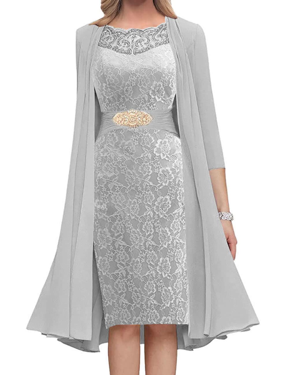 Elegant Lace Mother of The Bride Dresses with Jacket - Wedding Guest Dresses for Women, Short Mother of The Groom Outfits - Perfect for Church Ceremonies, Receptions & Formal Events