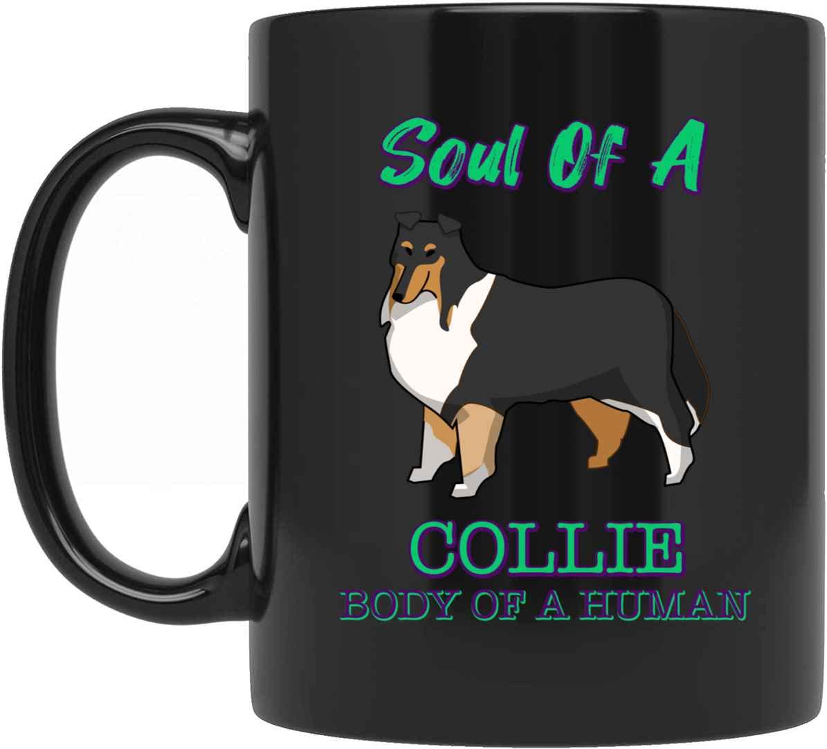 Funny Collie Dog Lover Coffee Mug - Personalized 'Mind of a Collie, Body of a Human' Novelty Cup - Perfect Gift for Dog Owners, Friends & Family - Ideal for Holidays, Birthdays & Office Use (513685)