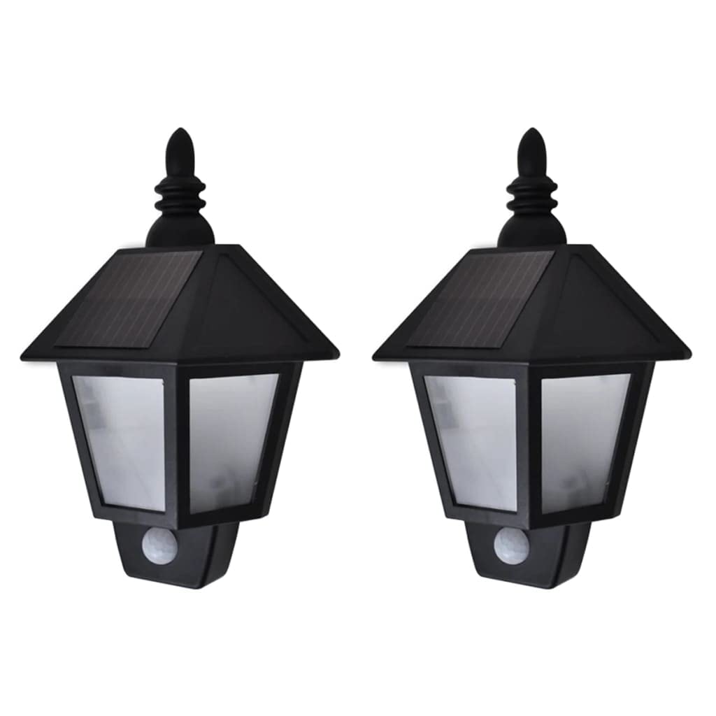 Qiilu Solar Porch Lights - Black Outdoor Solar Wall Lamps for Garden, Patio, Yard - Waterproof & Energy Saving Solar Lights for Home, Pathway, Fence - Perfect for Nighttime Safety & Landscape Lighting