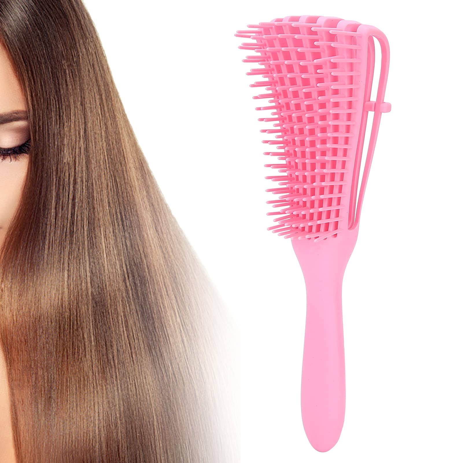 Professional Non-Slip Hair Brush for Wet & Dry Hair - Matte Surface Styling Brush for Curly, Thick & Straight Hair (Pink) | Perfect for Salon Styling, Home Use & Travel
