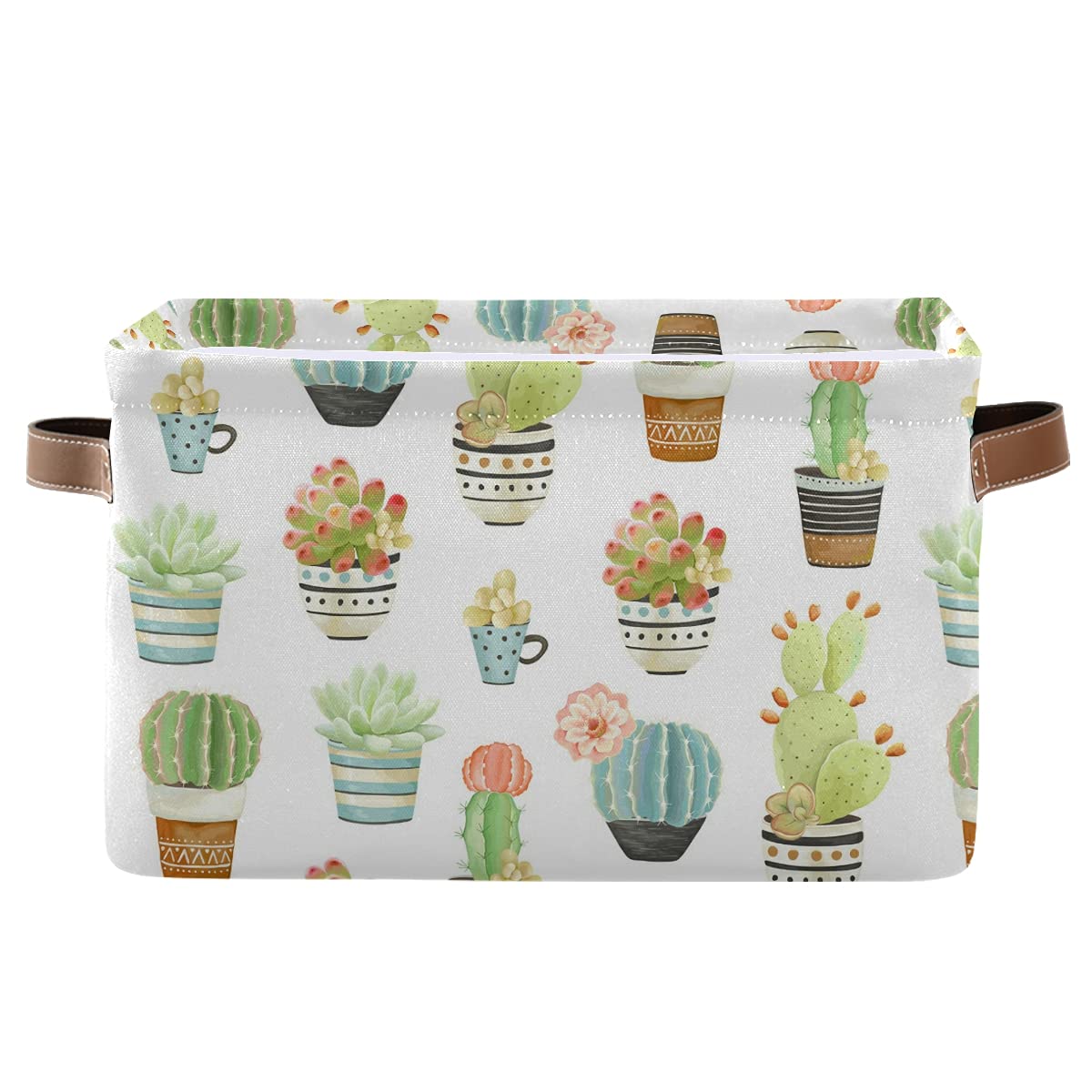 Collapsible Canvas Storage Basket - Large Toy Organizer for Kids, Laundry, Closet & Cactus Pots | Foldable Multi-Purpose Bin for Bedroom, Nursery & Home Decor (1-Piece)