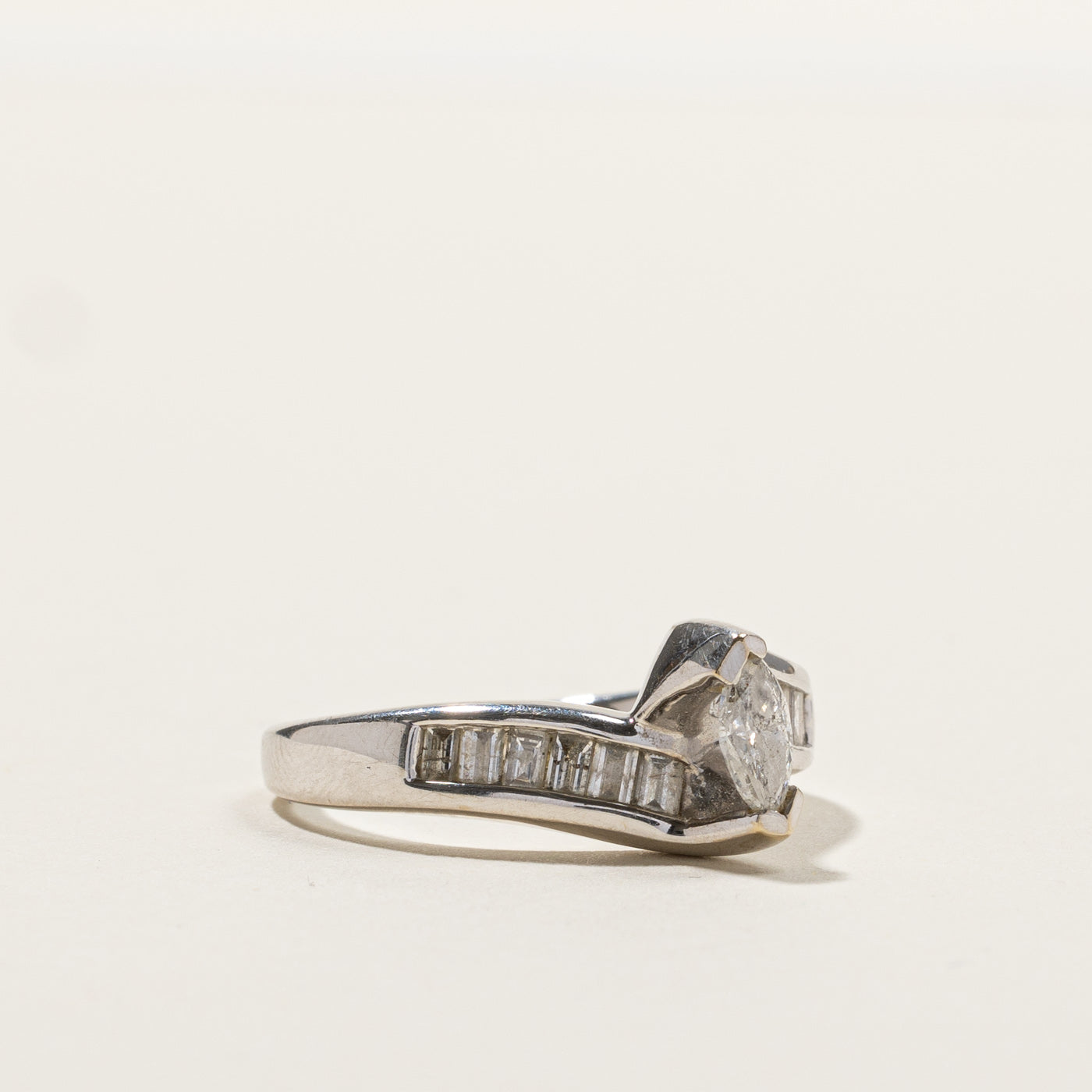 0.49ctw Marquise Bypass Diamond Ring - Size 7 | Elegant Wedding Band, Anniversary Gift & Engagement Ring for Women