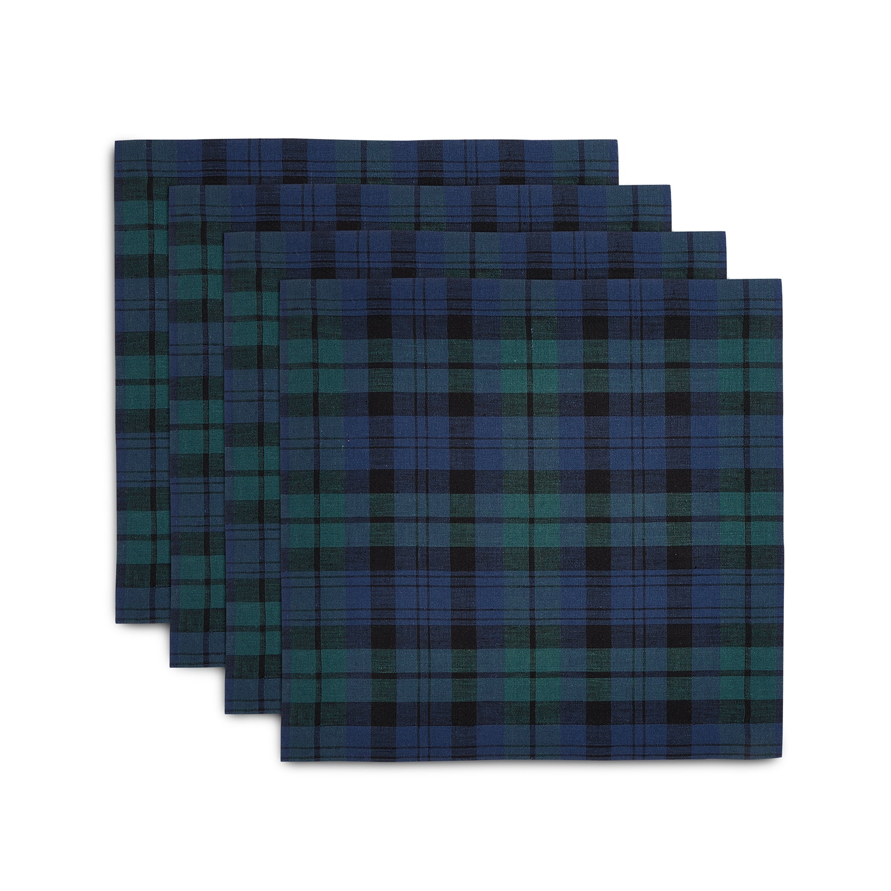 Premium Blackwatch Plaid Square Placemats Set of 4 - Waterproof & Heat-Resistant Table Mats for Dining, Kitchen, and Holiday Decor - Perfect for Christmas, Thanksgiving, and Dinner Parties