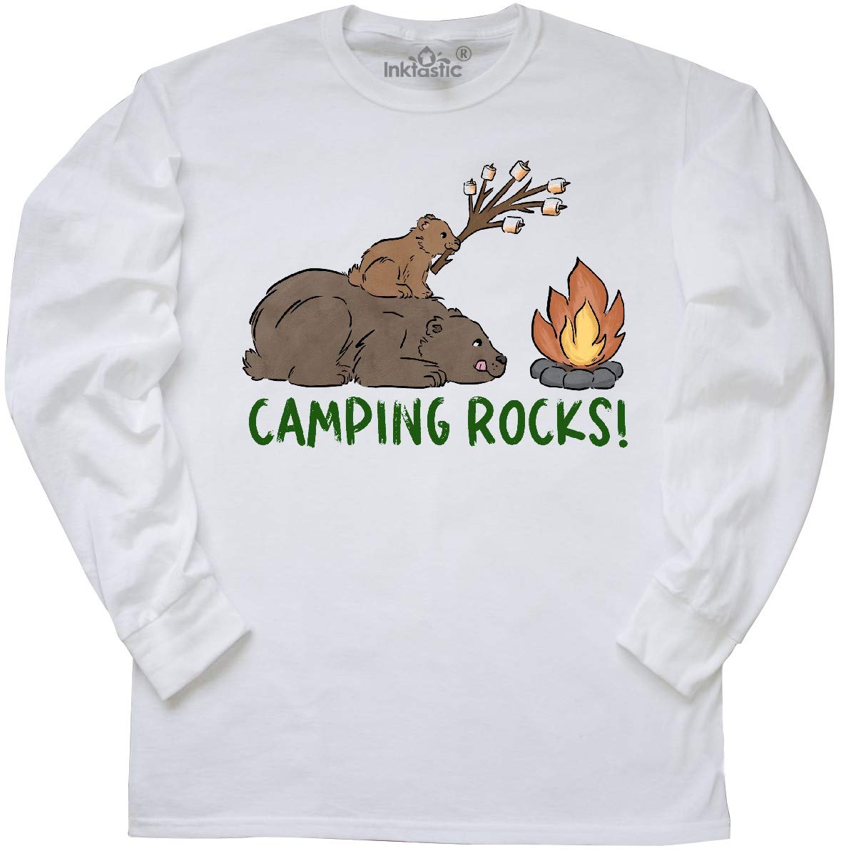 Inktastic Camping Rocks Long Sleeve T-Shirt for Men & Women - Comfortable Outdoor Hiking Shirt for Camping, Backpacking & Adventure Enthusiasts