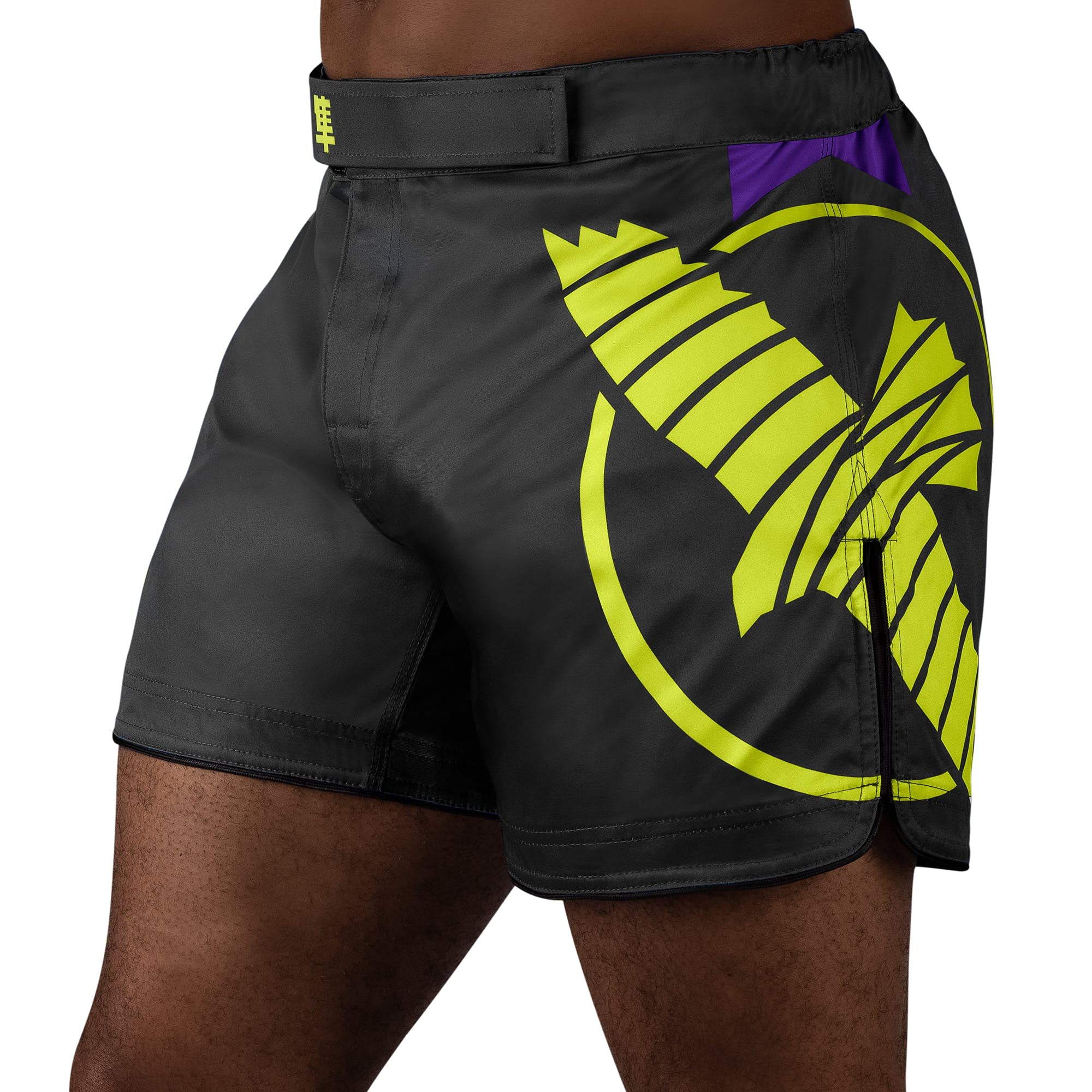Hayabusa Men's Icon Mid-Thigh MMA Fight Shorts - Breathable Compression Training Shorts for Boxing, Muay Thai & BJJ - Perfect for Gym, Sparring & Competition