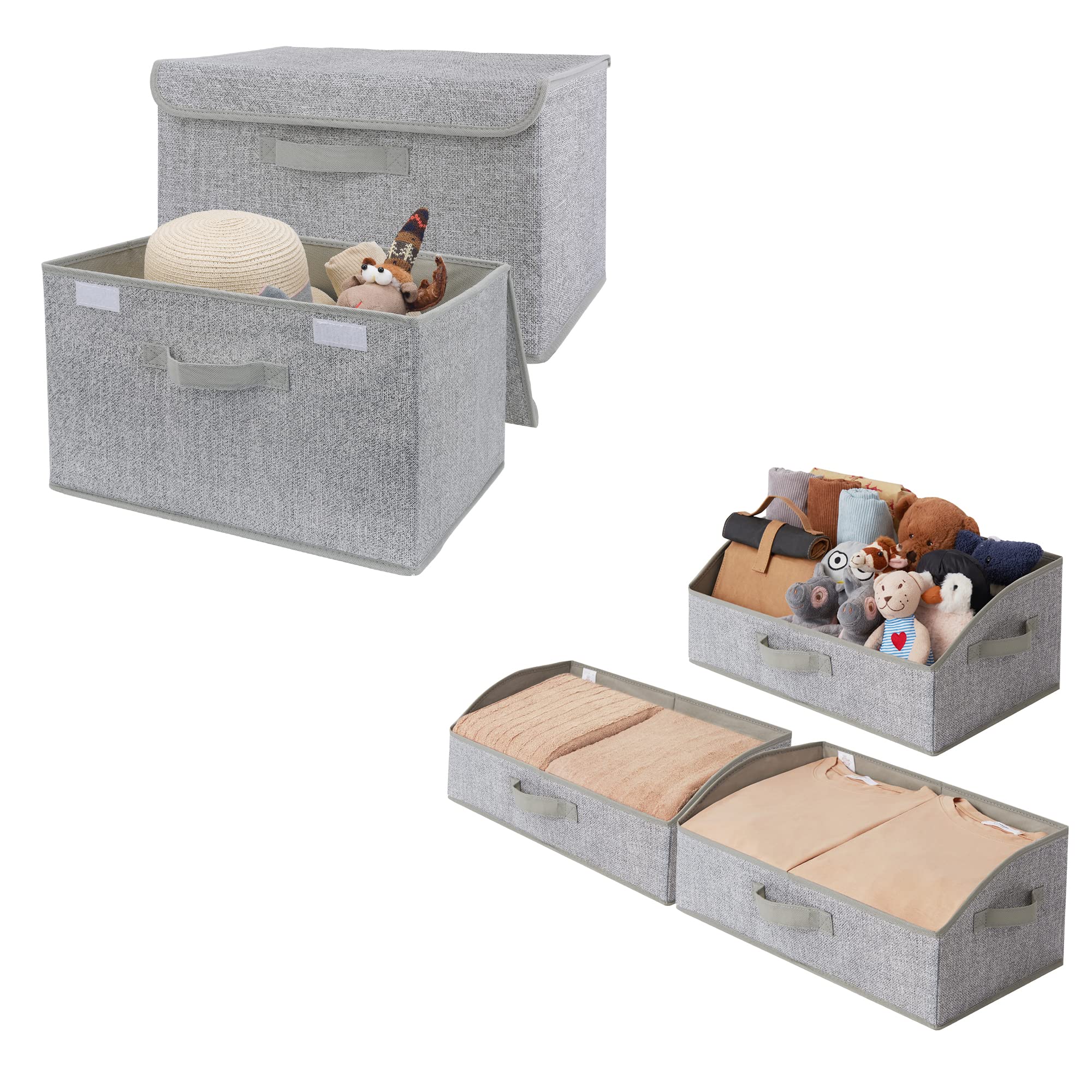 GRANNY SAYS 3-Pack Fabric Storage Bins & 2-Pack Closet Organizers - Foldable Clothes Hamper for Bedroom, Nursery, and Laundry Room Organization