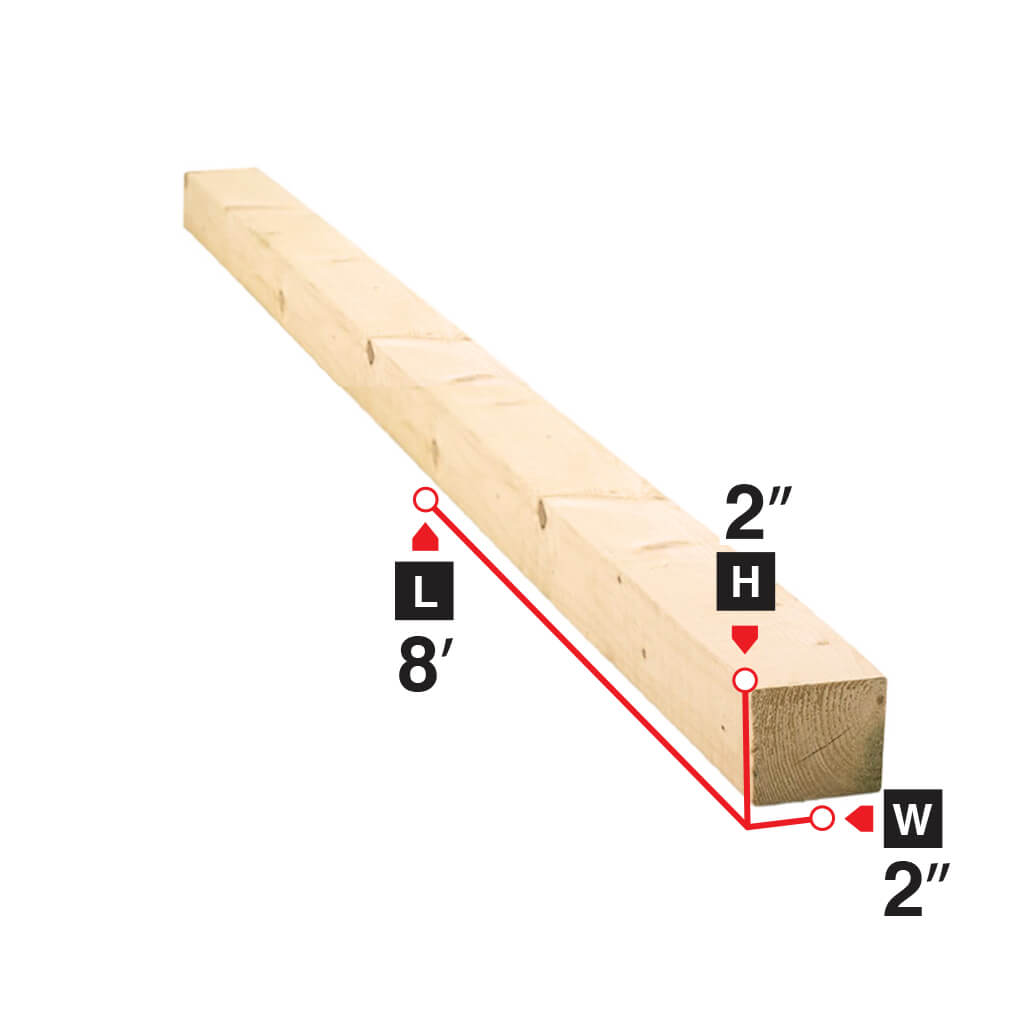 2x2x8 Spruce Lumber - Premium Kiln-Dried Wood for DIY Projects, Furniture Building, and Home Improvement (8 Feet Length)
