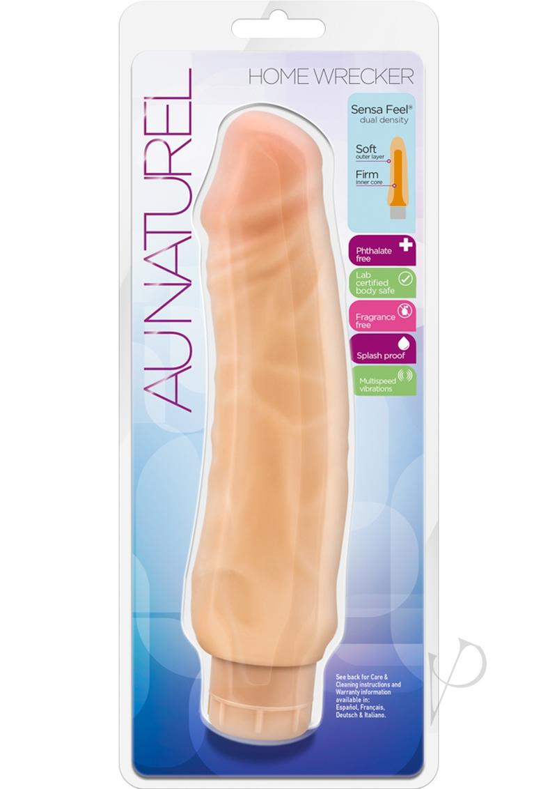 Au Naturel Home Wrecker Vibrating Dildo 9 Inch - Realistic Vanilla Shade for Solo Play & Couples Intimacy - Waterproof & Body-Safe Silicone Adult Toy