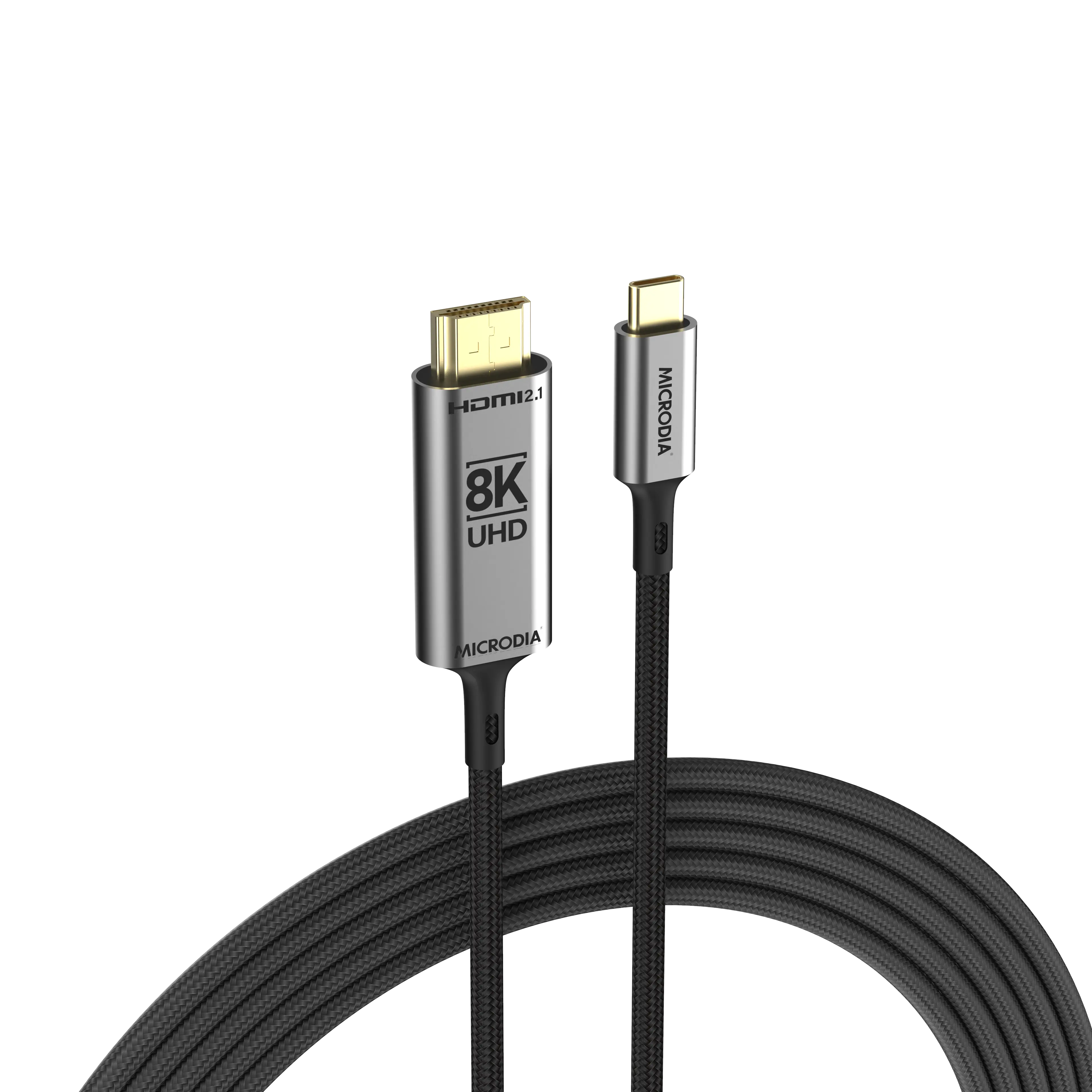 Premium Microdia USB C to HDMI Cable 8K 60Hz with Dynamic HDR - 6ft HDCP 2.3 Certified for MacBook Pro, iPad Pro, Galaxy S23 - Ideal for 4K/8K TVs, Gaming & Home Theater Setup