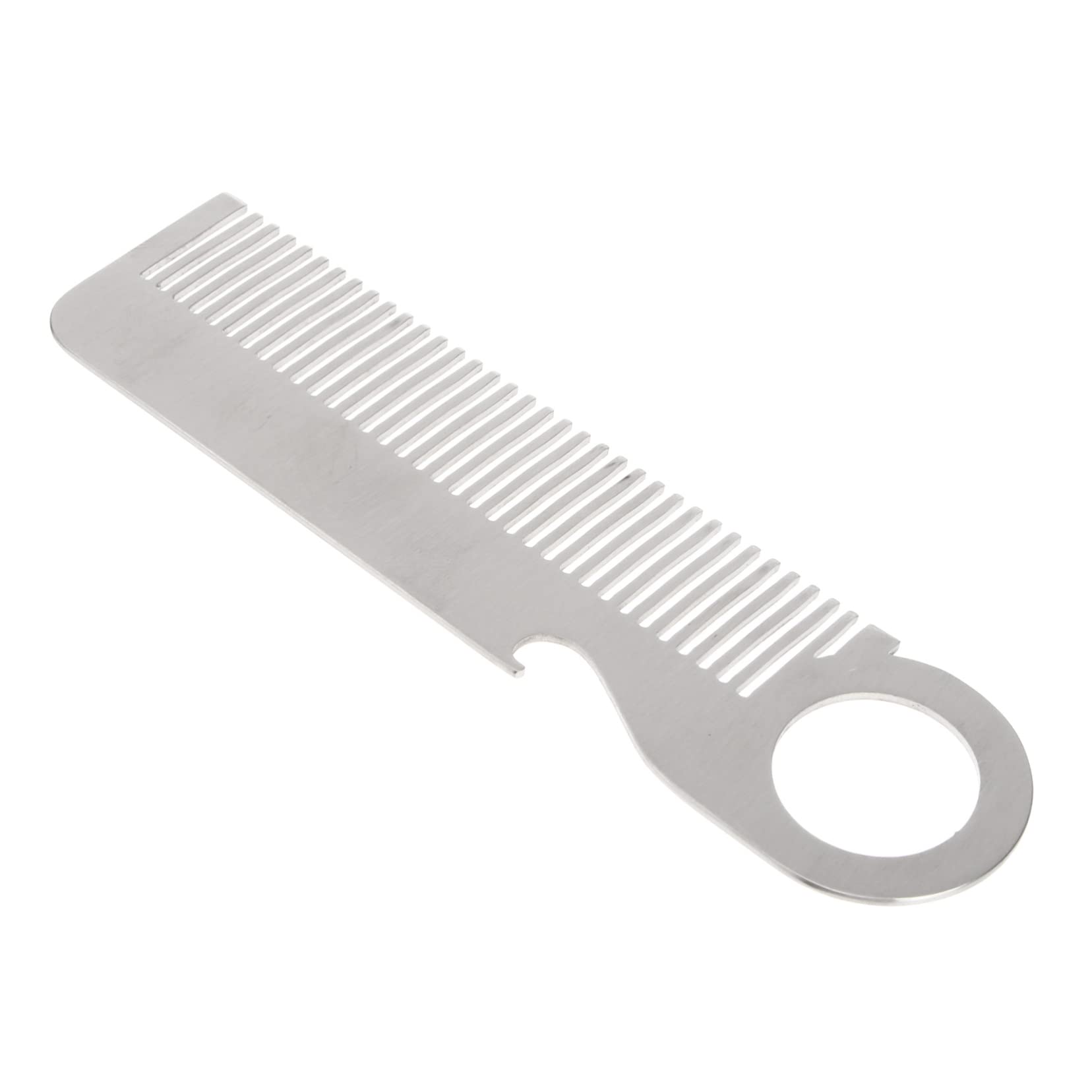 Beavorty Stainless Steel Beard Comb for Men - Pocket Size Mustache & Hair Styling Tool - Durable Metal Grooming Comb for Travel, Barber Use & Daily Styling (Silver)