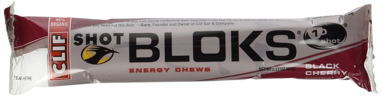 Clif Shot Bloks Energy Chews - Black Cherry Flavor, 2.12 oz (Pack of 36) | Electrolyte-Rich Sports Nutrition for Cycling, Running & Endurance Athletes
