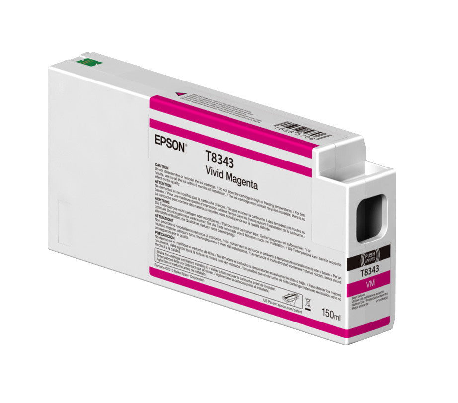 Epson T834300 P6000/P7000/P8000/P9000 Ultrachrome HD Ink 150ml Vivid Magenta - High-Quality Printer Ink for Professional Photo Printing, Graphic Design & Fine Art Reproduction
