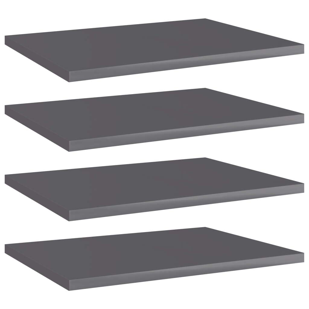 4-Pack High Gloss Gray Bookshelf Replacement Panels – Floating Shelves for Book Storage & Display – Organizer for Home, Office & Retail (Accessories Not Included) – Perfect for Living Room, Bedroom & Store Displays