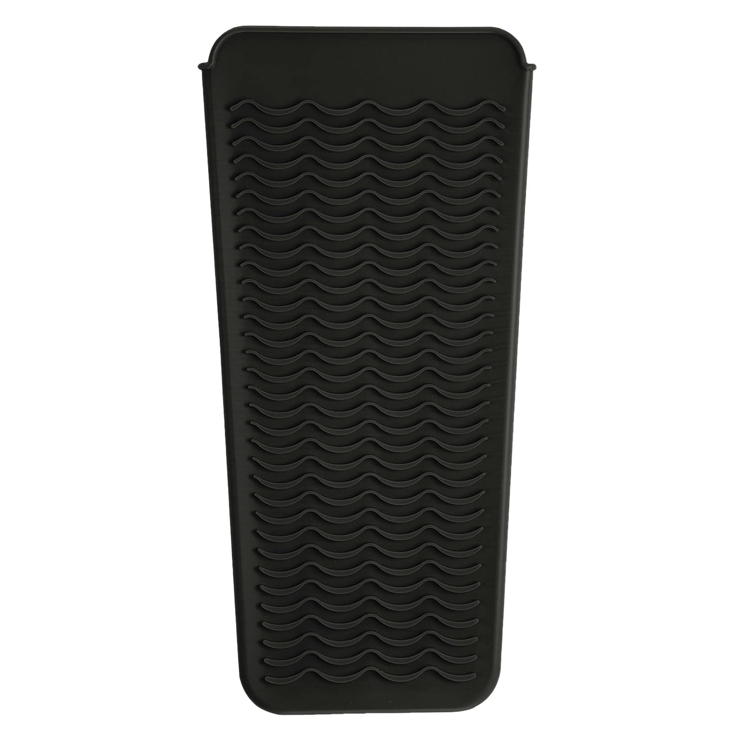 Heat Resistant Silicone Mat Pouch for Hair Straightener & Flat Iron - Protective Storage Case for Curling Iron & Hot Hair Tools (Black) | Travel & Home Salon Organizer