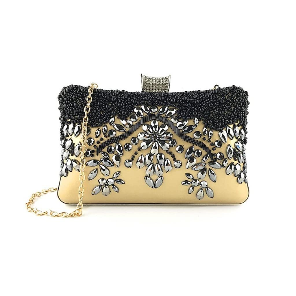 Elegant Pearl Beaded Clutch Purse for Women - Wedding, Reception & Evening Party Handbag in Yellow | Perfect for Bridesmaids, Prom & Special Occasions