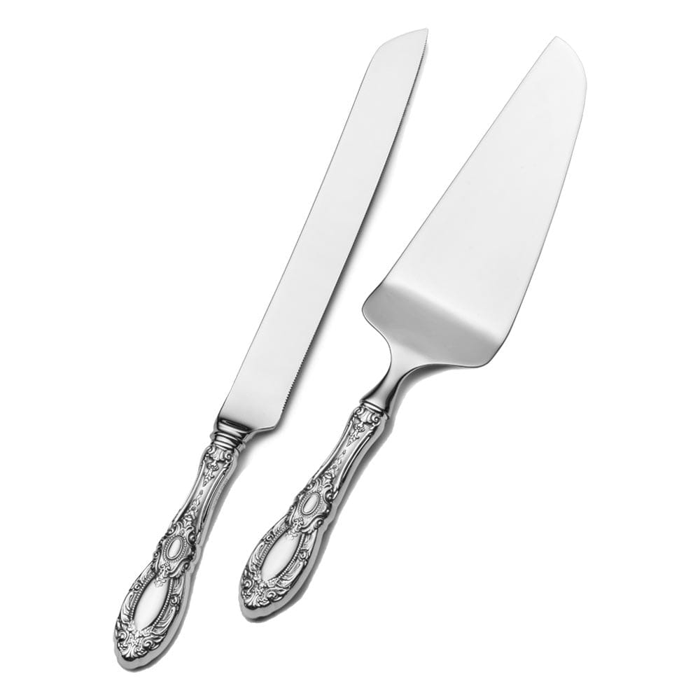 King Richard Sterling Silver Wedding Cake Knife and Server Set - Elegant Cake Cutting Set for Weddings, Anniversaries & Special Occasions
