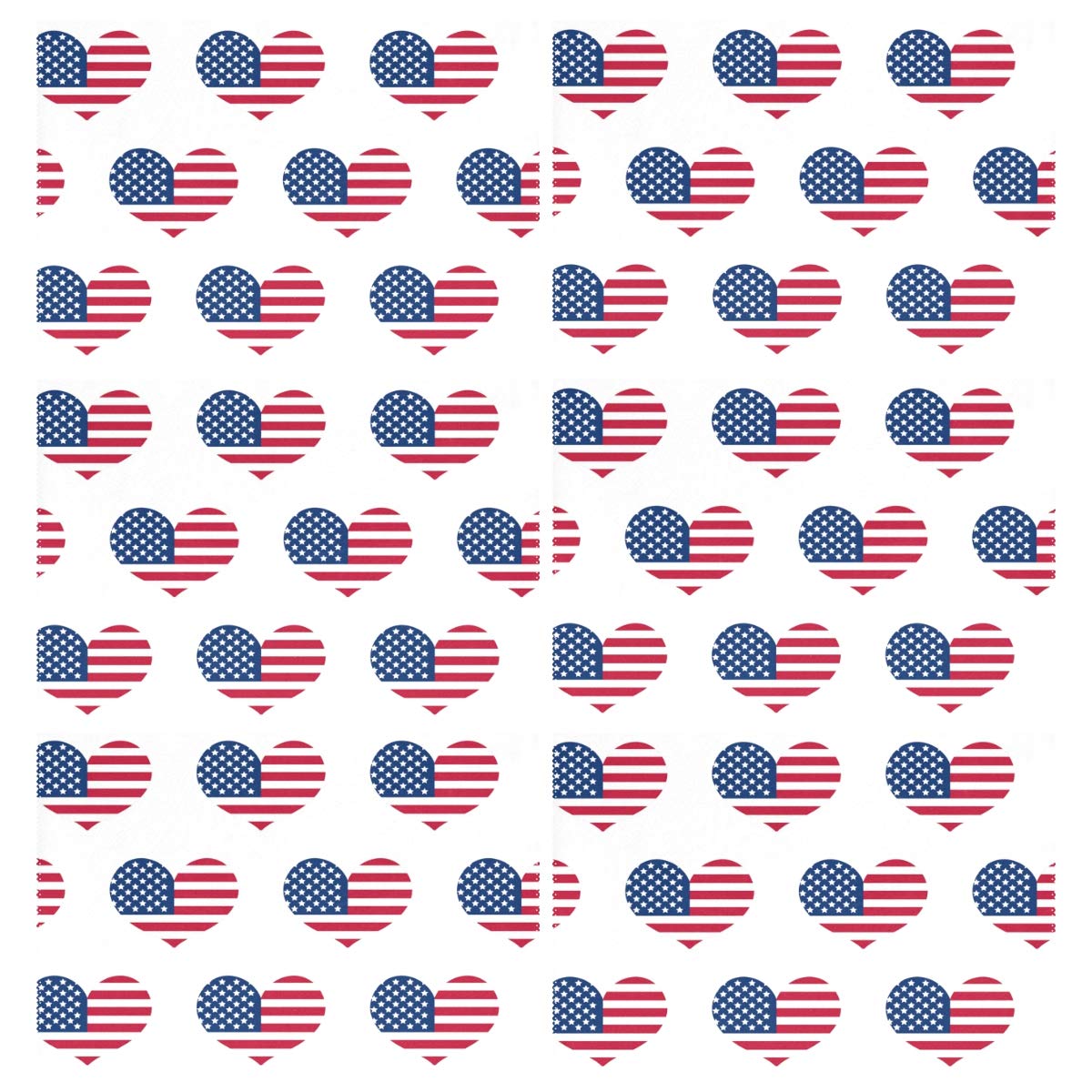DOMIKING 4th of July American Flag Placemats Set of 6 - Non-Slip Patriotic Table Mats for Kitchen & Dining - Washable USA Flag Decor for Independence Day BBQ, Picnic & Holiday Celebrations