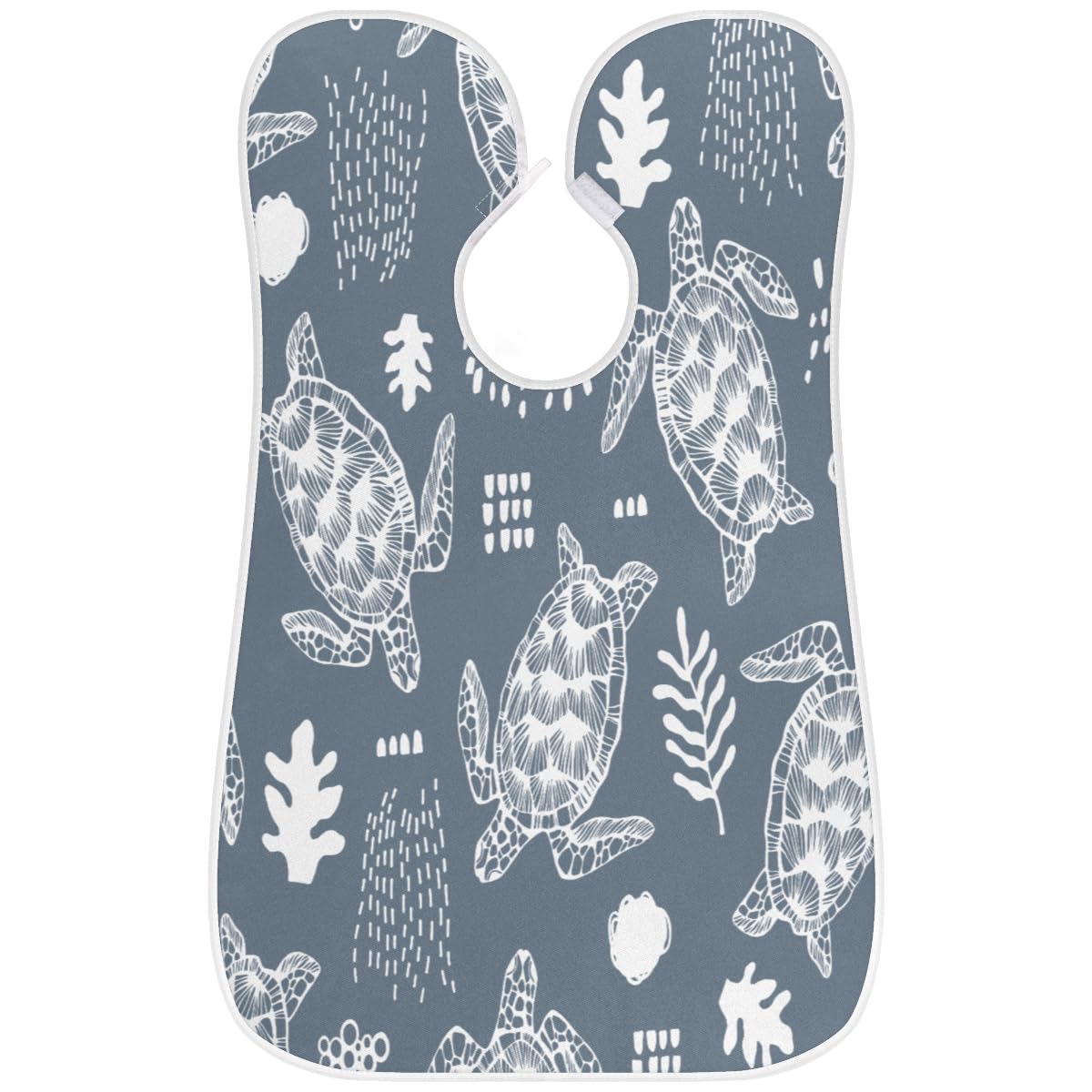 Sea Turtles Coral Seaweed Beard Bib for Men - Non-Stick Shaving Apron with Suction Cups, Hair Catcher Grooming Cape - Perfect Gift for Husband & Dad - Ideal for Barbershops, Home Grooming & Birthday Presents