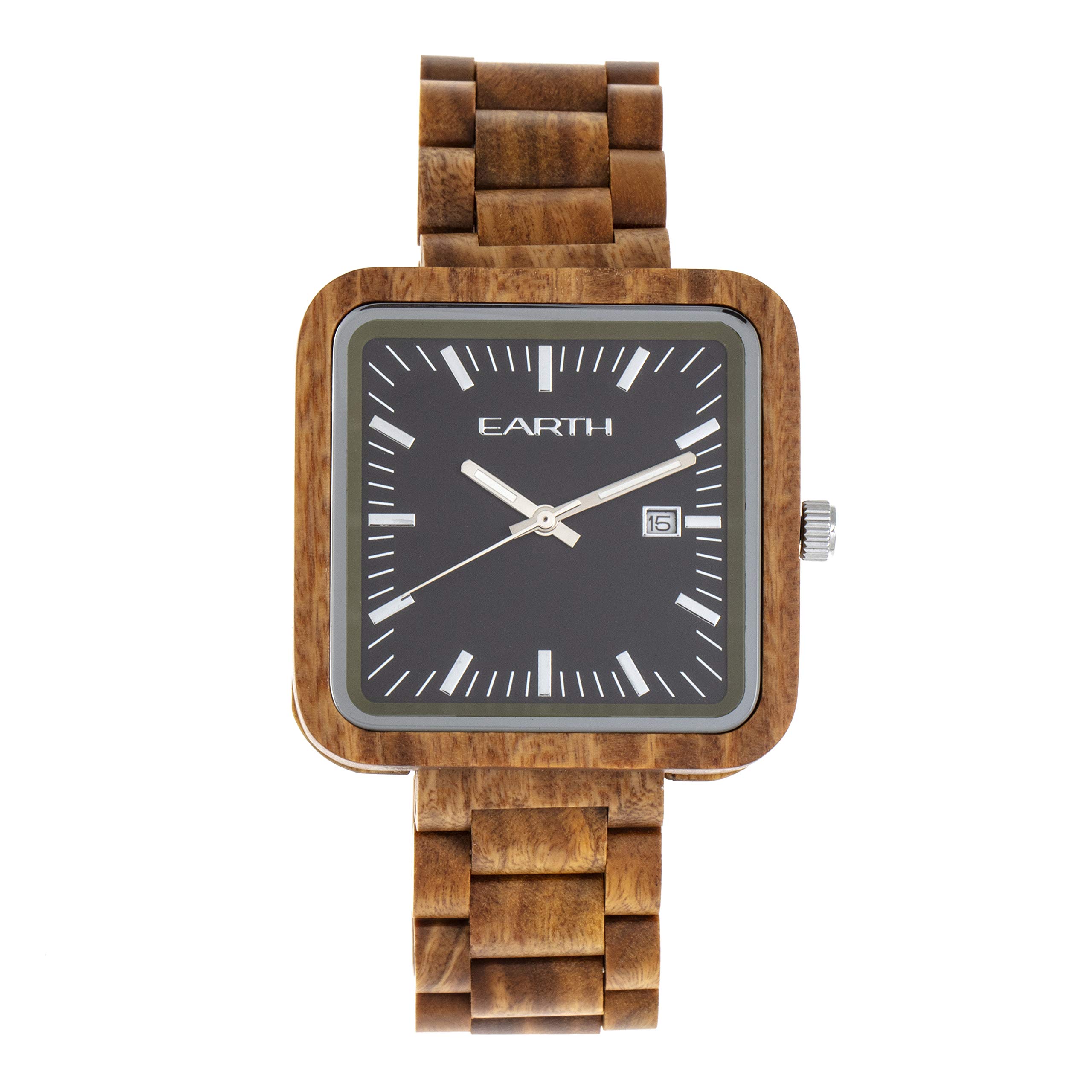 Earth Wood Berkshire Bracelet Watch with Date Display - Stylish Wooden Wristwatch for Men & Women - Perfect for Outdoor Adventures, Casual Wear & Eco-Friendly Fashion