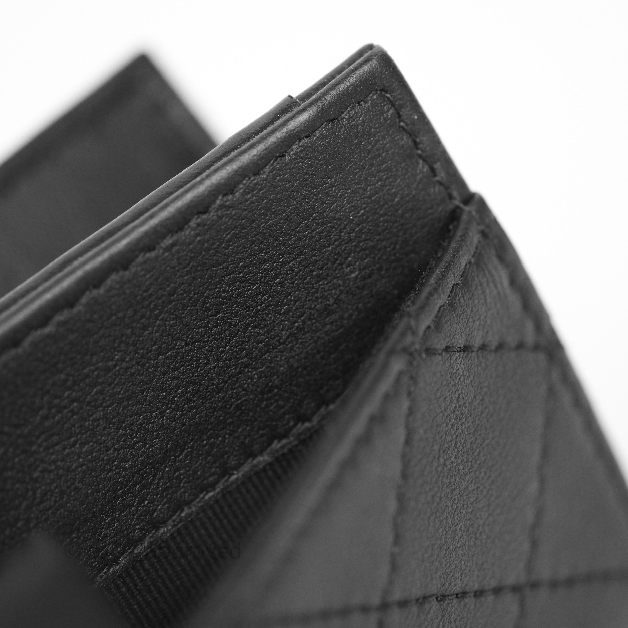 Chanel Quilted So Black Calfskin Card Holder - Luxury Compact Wallet for Credit Cards & ID - Perfect for Everyday Use, Travel & Gifting