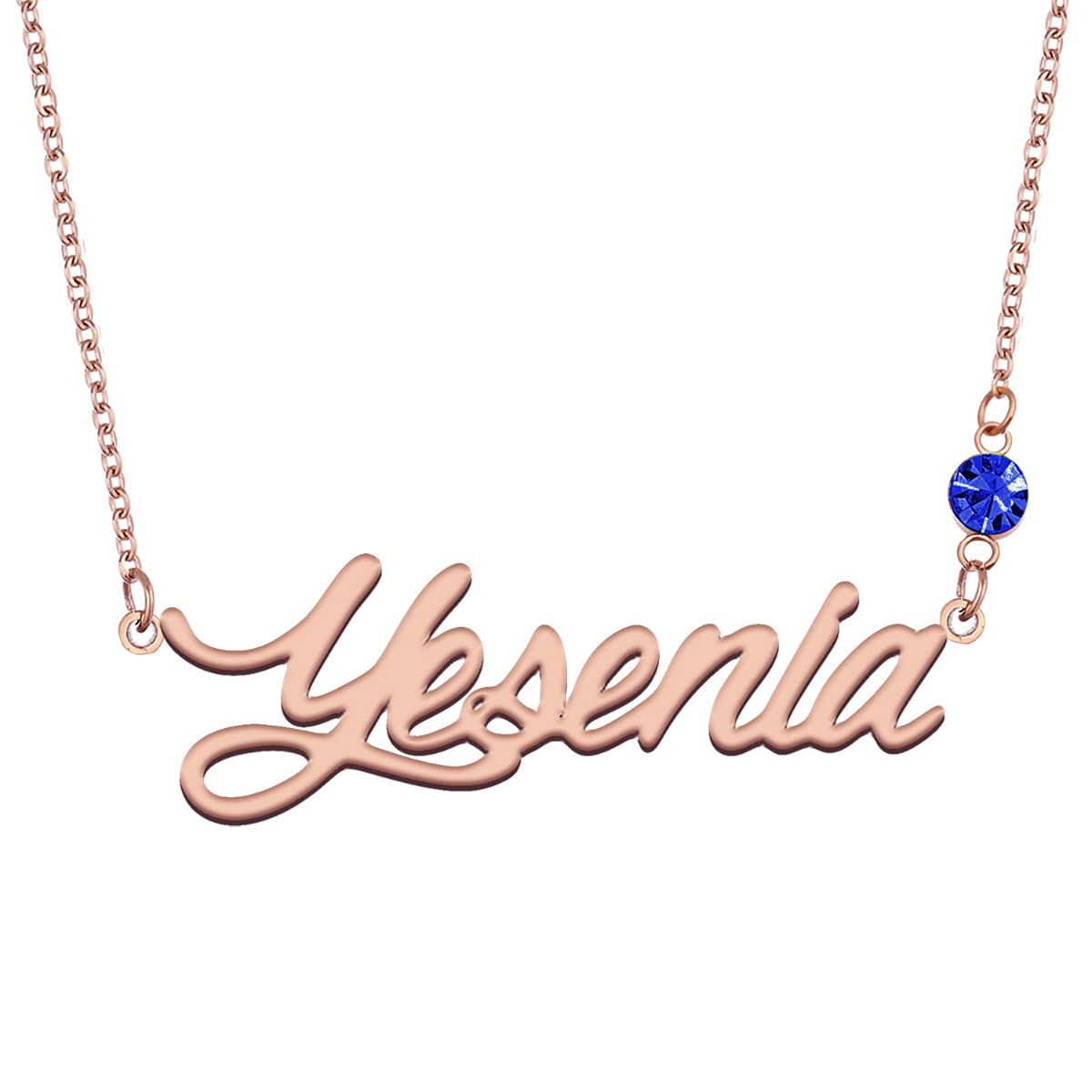 Personalized Birthstone Name Necklace - Rose Gold Custom Jewelry Gift for Mom, Women, Wife | Elegant Mother's Day, Birthday, Anniversary Present for Her