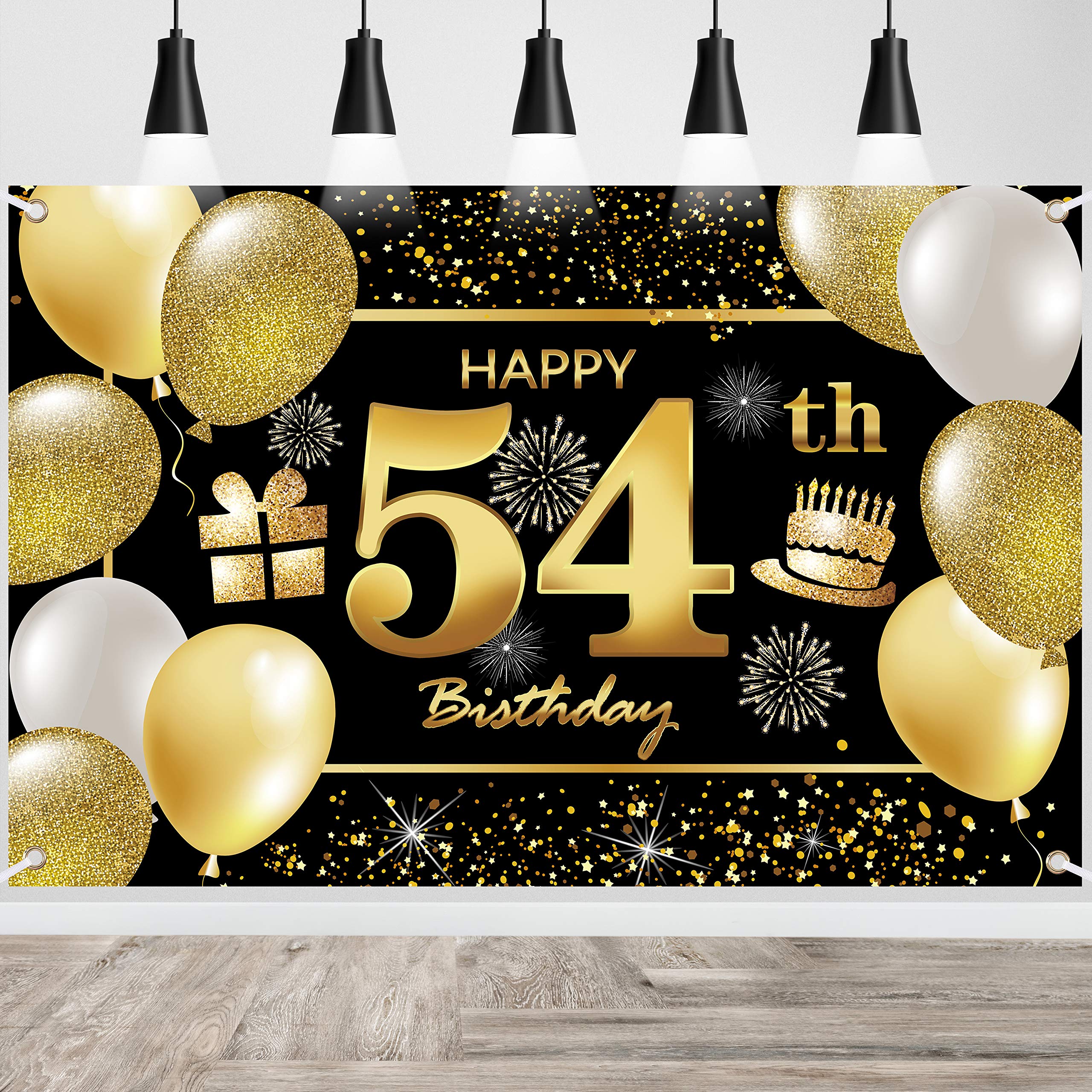 54th Happy Birthday Banner - Premium Birthday Decorations for Men - Party Backdrop & Wall Decor for Birthday Celebrations, Events & Photo Booths