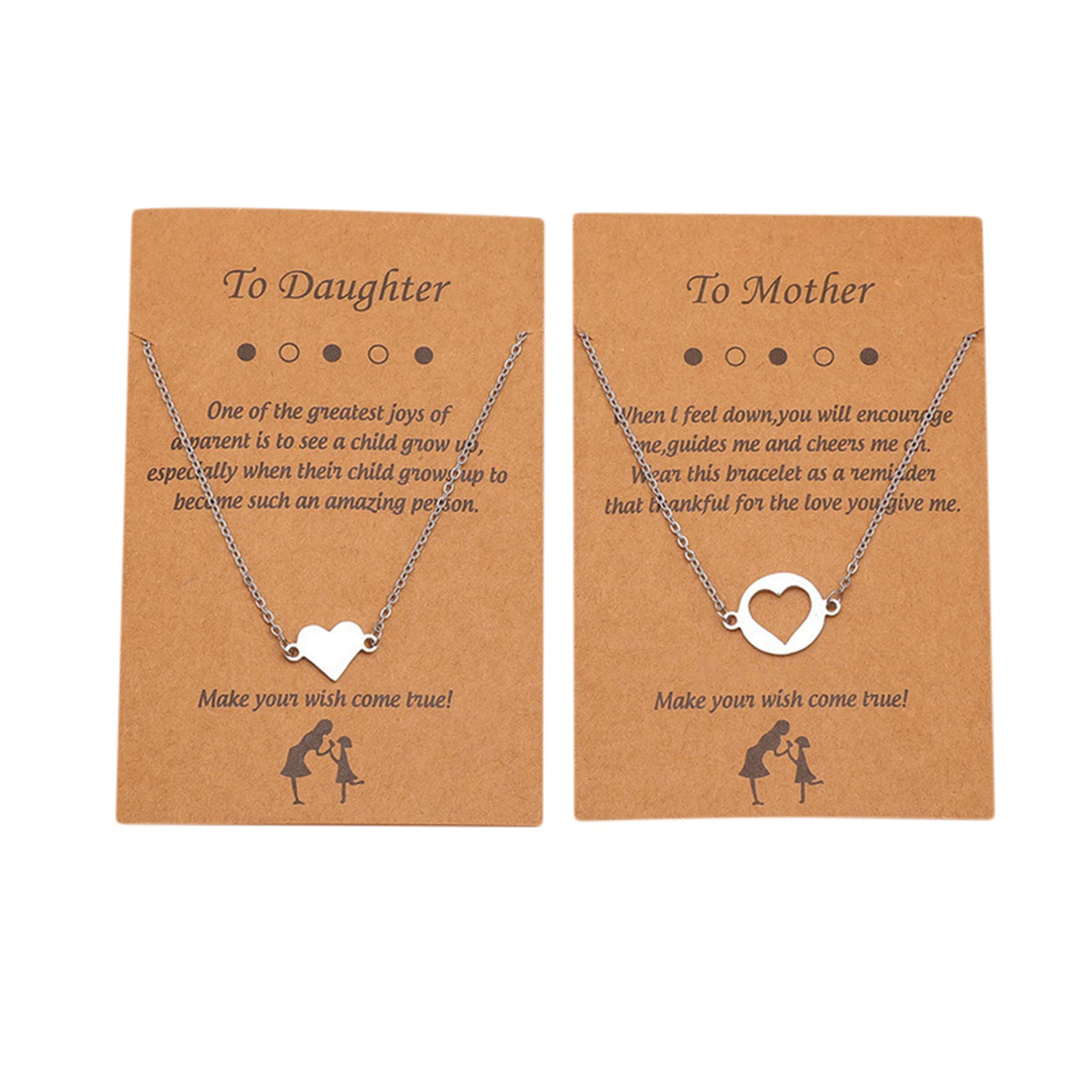 ZYHO Mother's Day Gifts from Daughter - Sterling Silver Mother Daughter Necklace Set - Matching Mommy & Me Jewelry for Women - Perfect Gift for Mom, Grandma, or Wife - Ideal for Birthdays, Anniversaries & Special Occasions